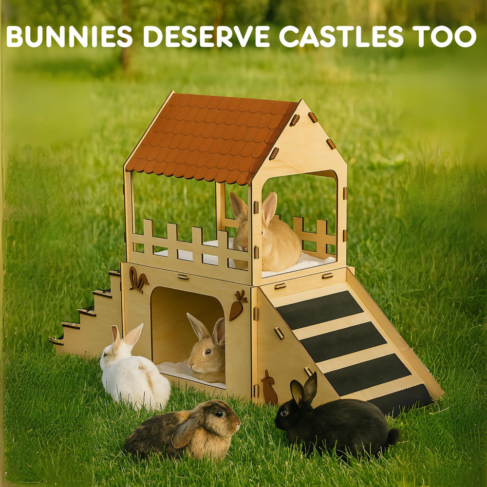 OtterPets: castillo para conejo de dos niveles para trepar