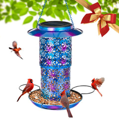 Ottsuls comedero-aves solar exterior colgante, alimenta aves y decora el jardín con luz suave.