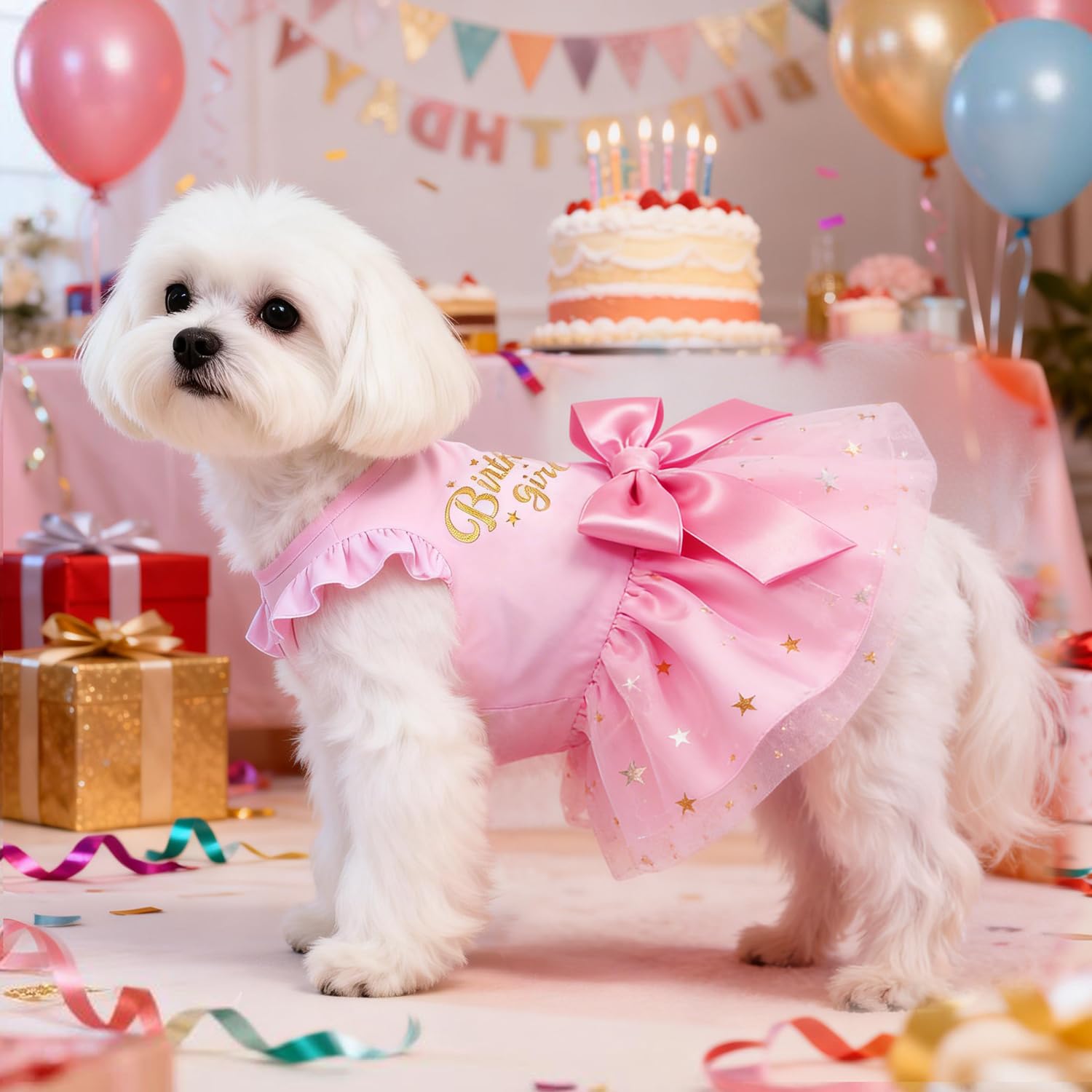 Otunrues vestido de tul rosa con brillo, perfecto para sesiones de fotos.