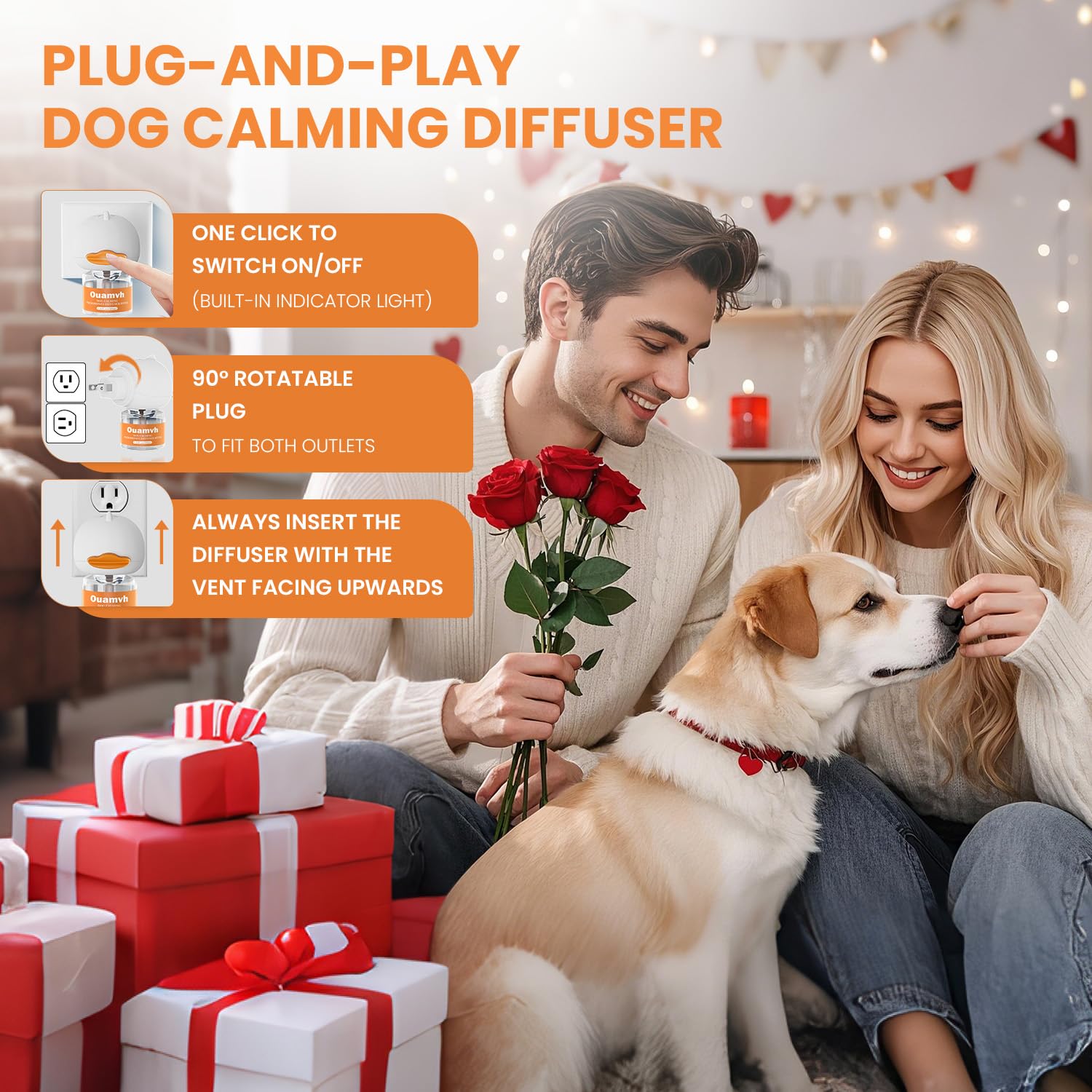 Ouamvh kit difusor perro 2 unidades con recargas para tranquilidad continua