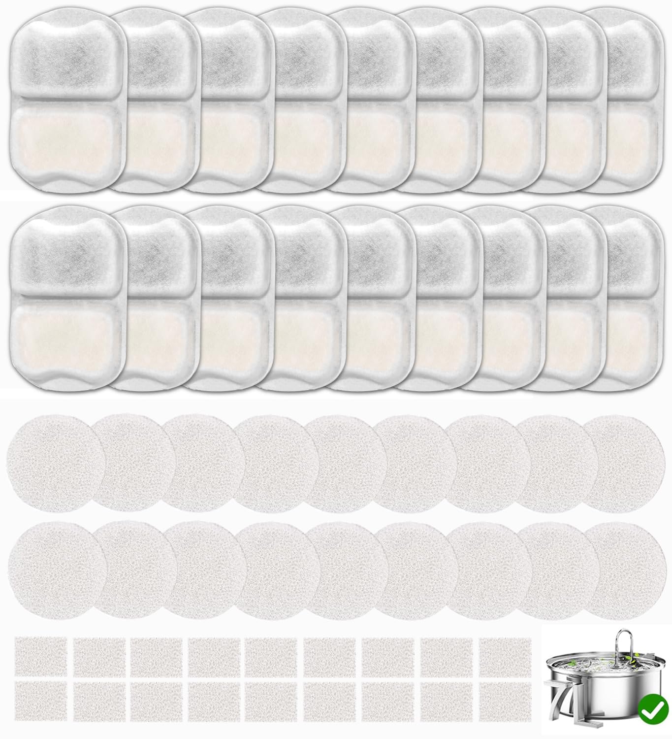 OUPUSES filtros prefiltración para fuente Oneisall 7L; agua más limpia para mascotas