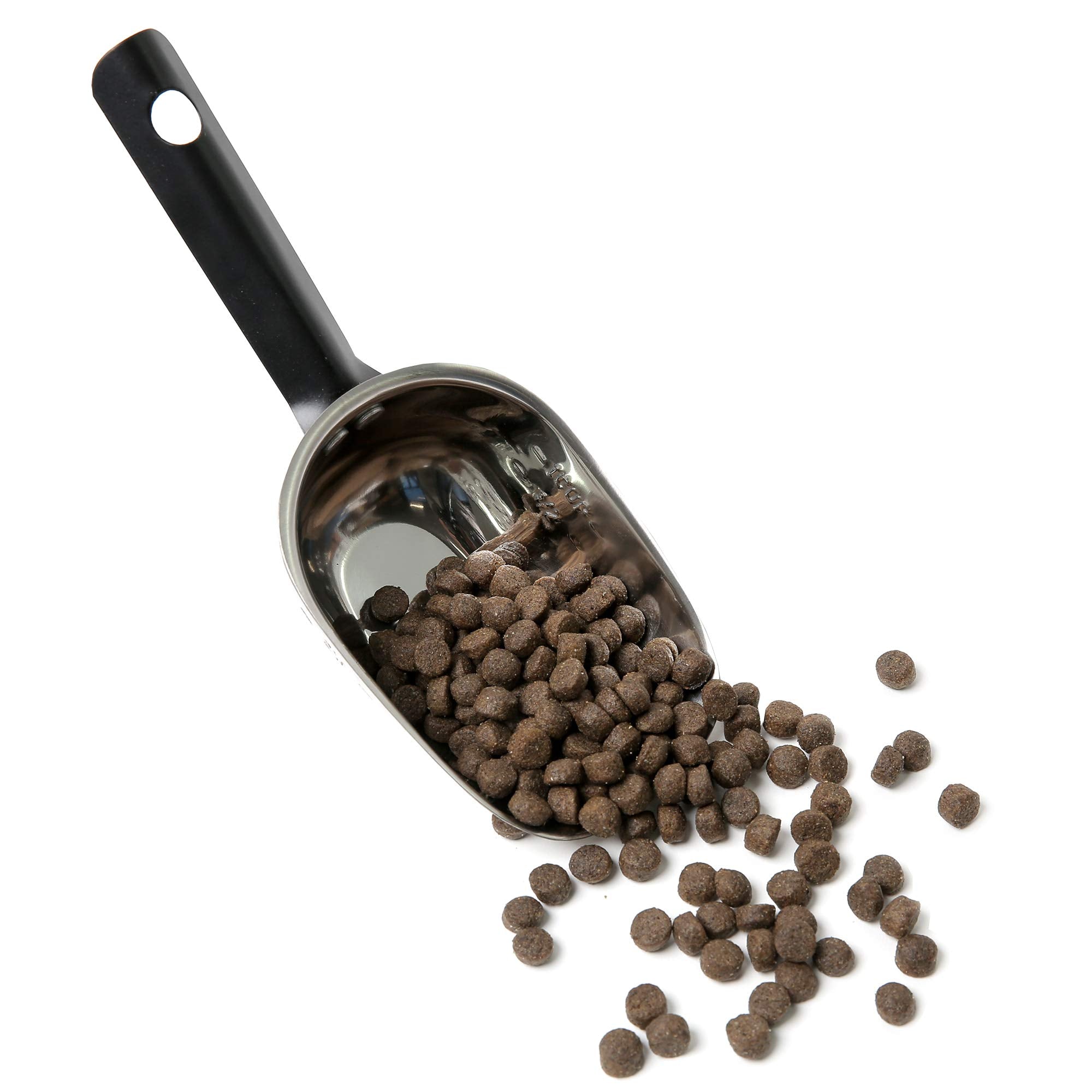 Our Pets Durapet: cuchara de alimento de 1 taza, acero inoxidable.
