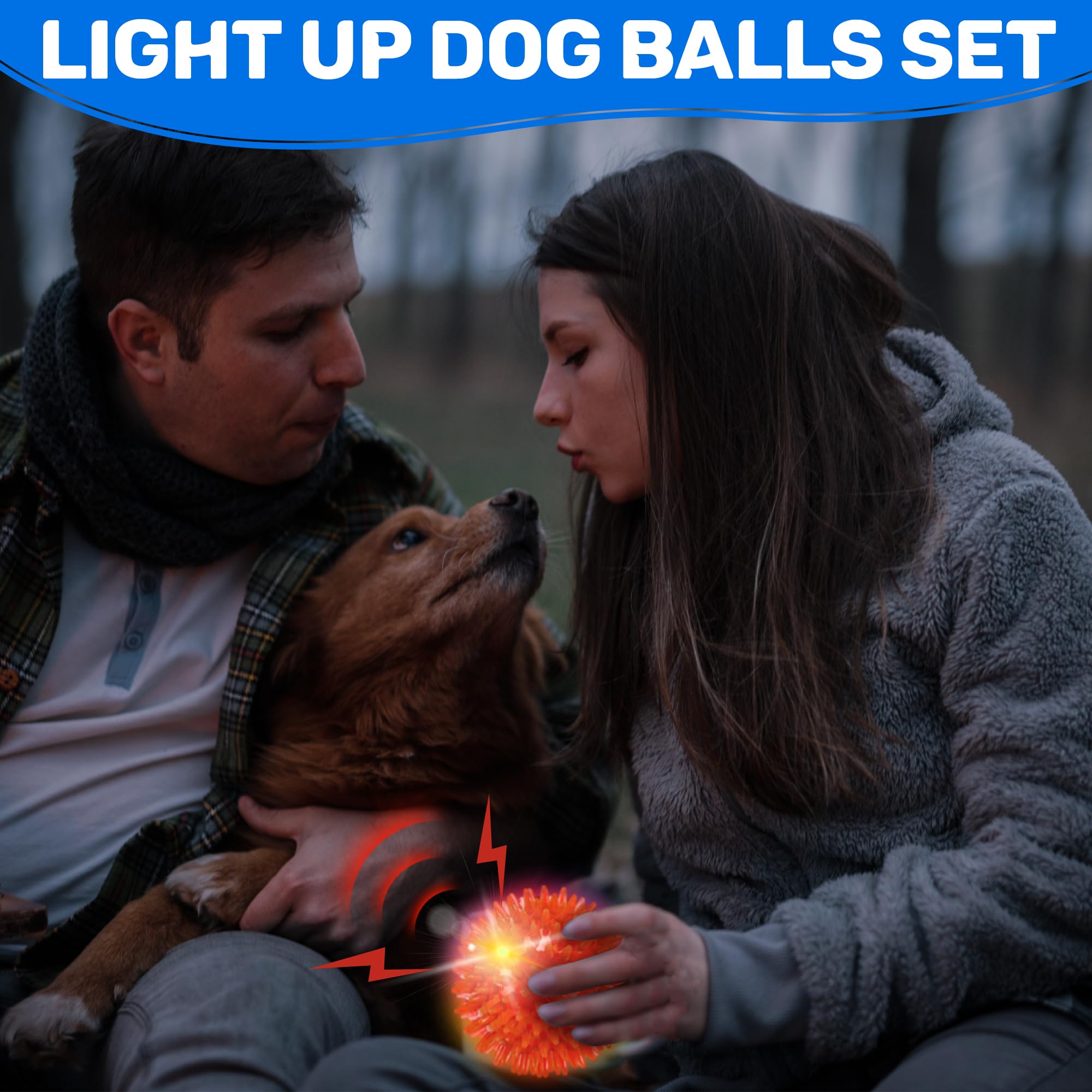 Pelota espinosa roja de Ousiya con sonido para atraer al perro.
