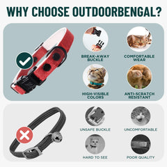 Ajuste preciso del collar OutdoorBengal para gatos adultos.