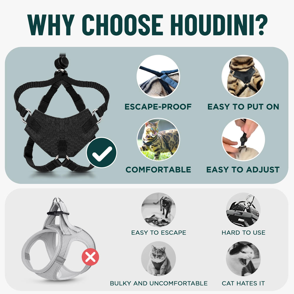 Ajuste para crecimiento del gatito Houdini, cómodo y adaptable