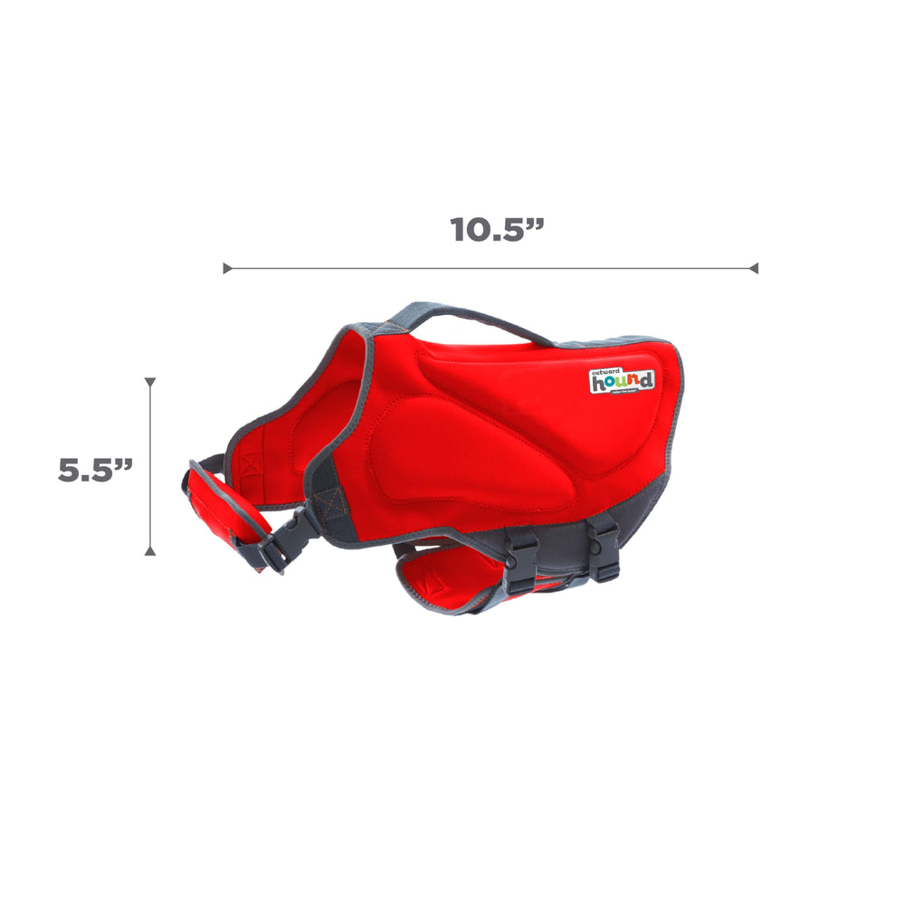 Outward Hound Dawson salvavidas rojo con flotación frontal para cabeza arriba