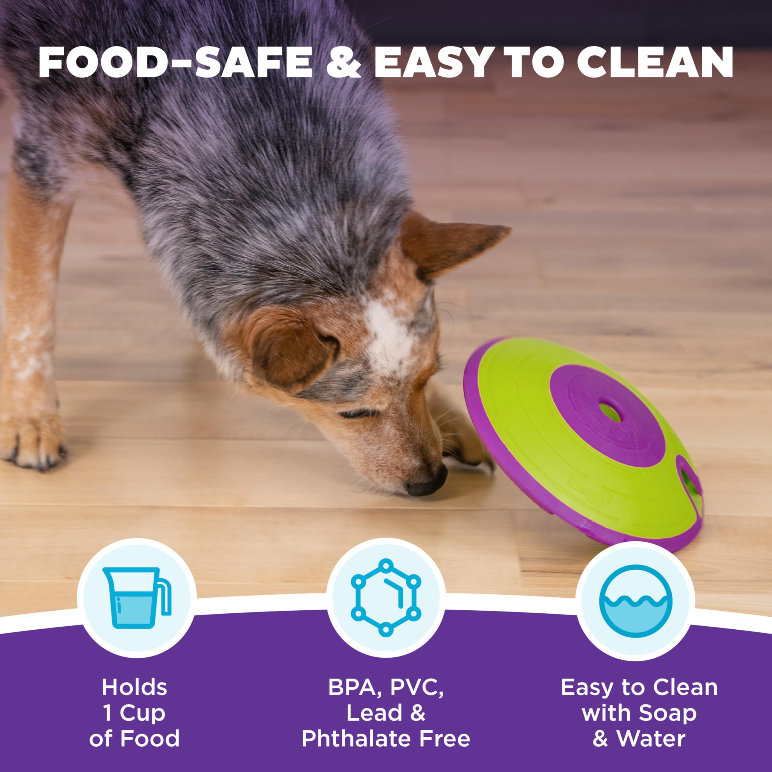 Outward Hound Dog Treat Maze capacidad de una taza para comida.