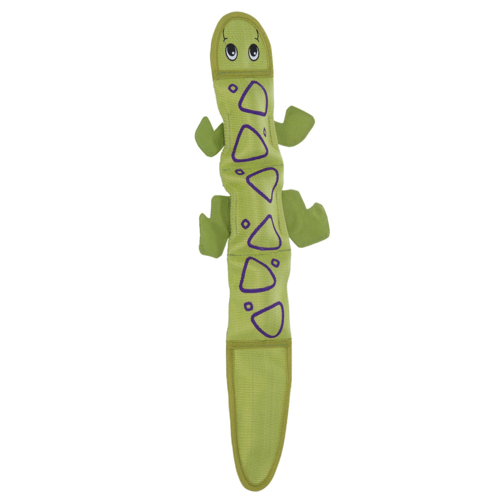 Outward Hound Fire Biterz lagarto verde, juguete interactivo con manguera para perros.