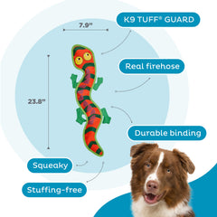 Outward Hound Fire Biterz gecko peluche, sonido chirriante que estimula la participación.