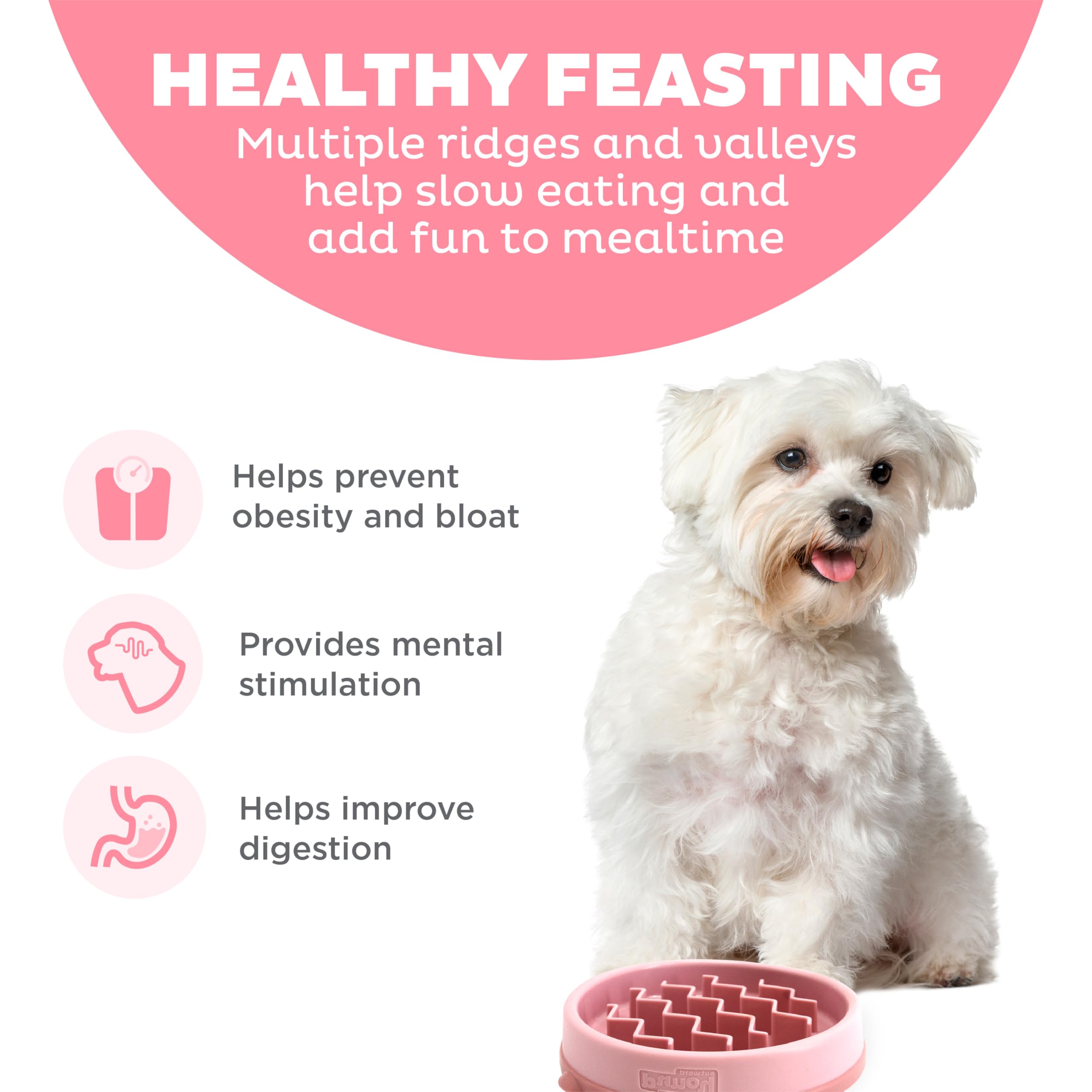 Outward Hound Fun Feeder Slo Tazon Base Antideslizante: evita deslizamientos durante la comida.