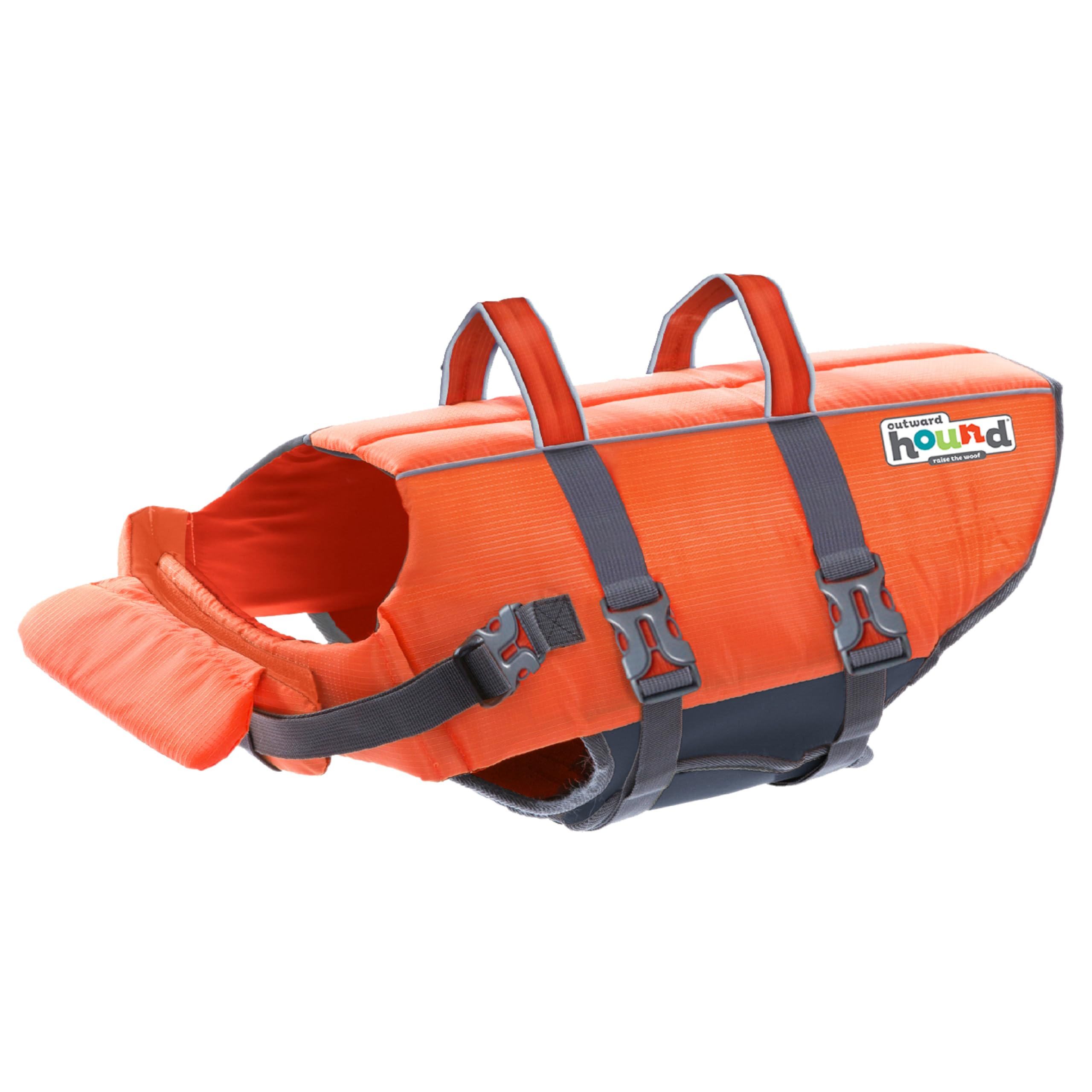 Outward Hound Granby Splash chaleco para perro, vista frontal, mejora flotación y seguridad