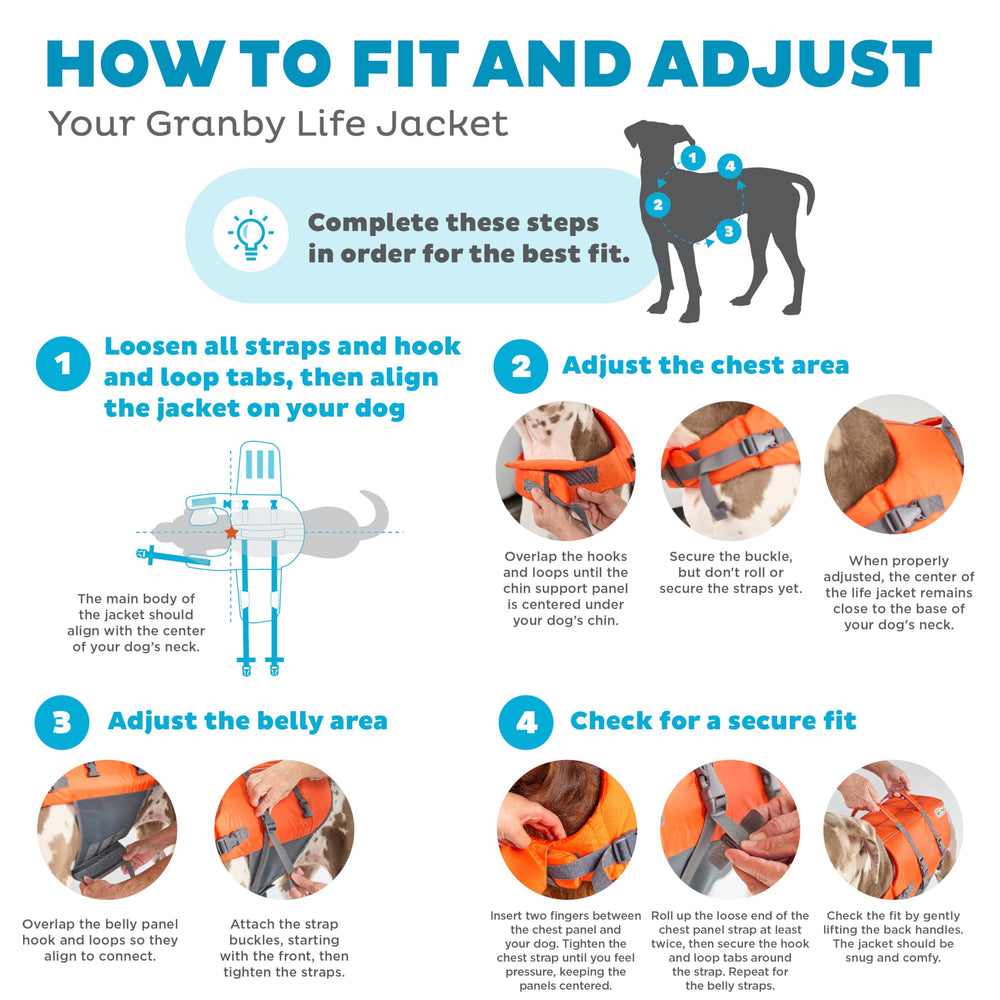Outward Hound Granby Splash: alta visibilidad gracias a color vivo y reflejos.
