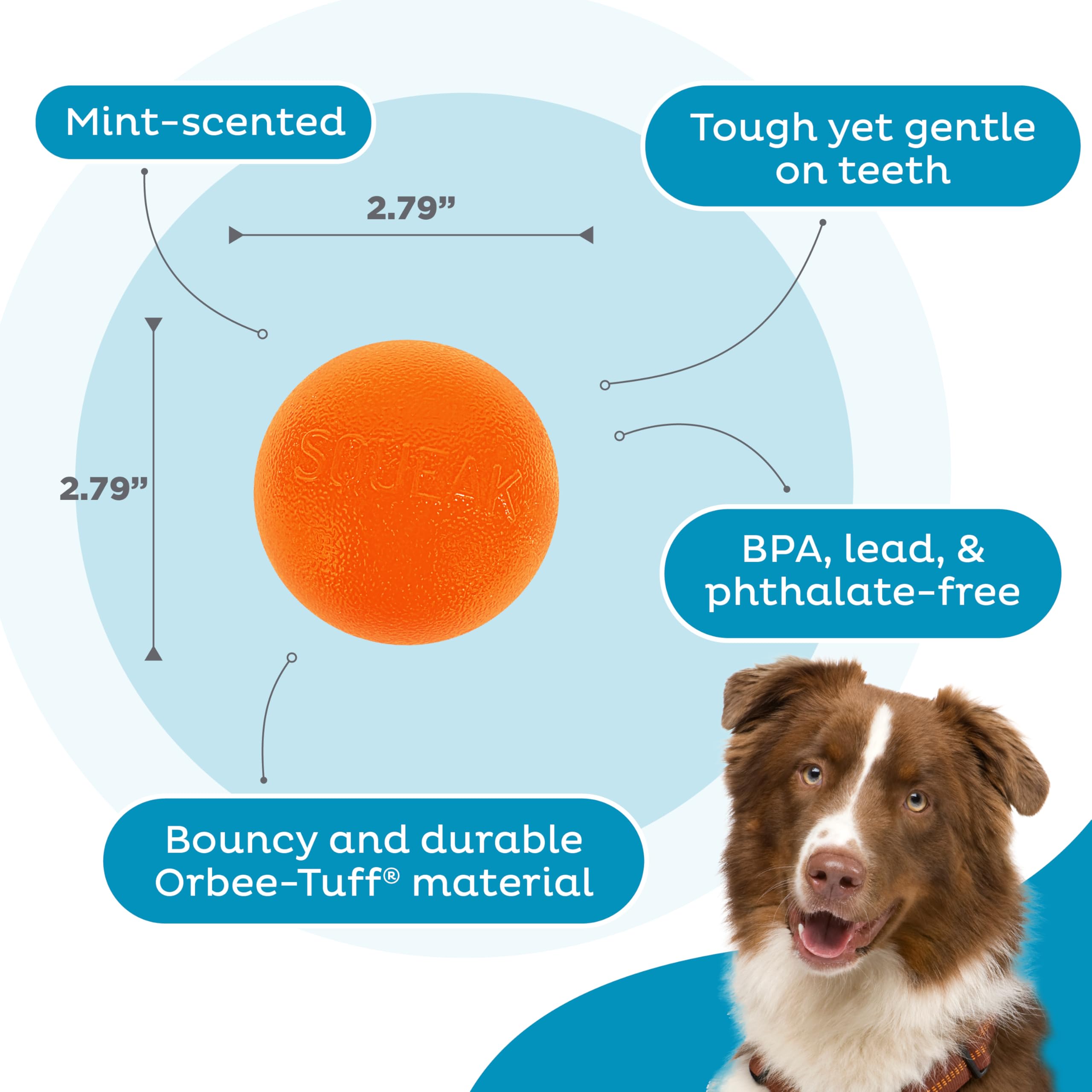 Outward Hound Pelota Chillido Para Masticadores, diseñada para masticar sin perder el rebote.