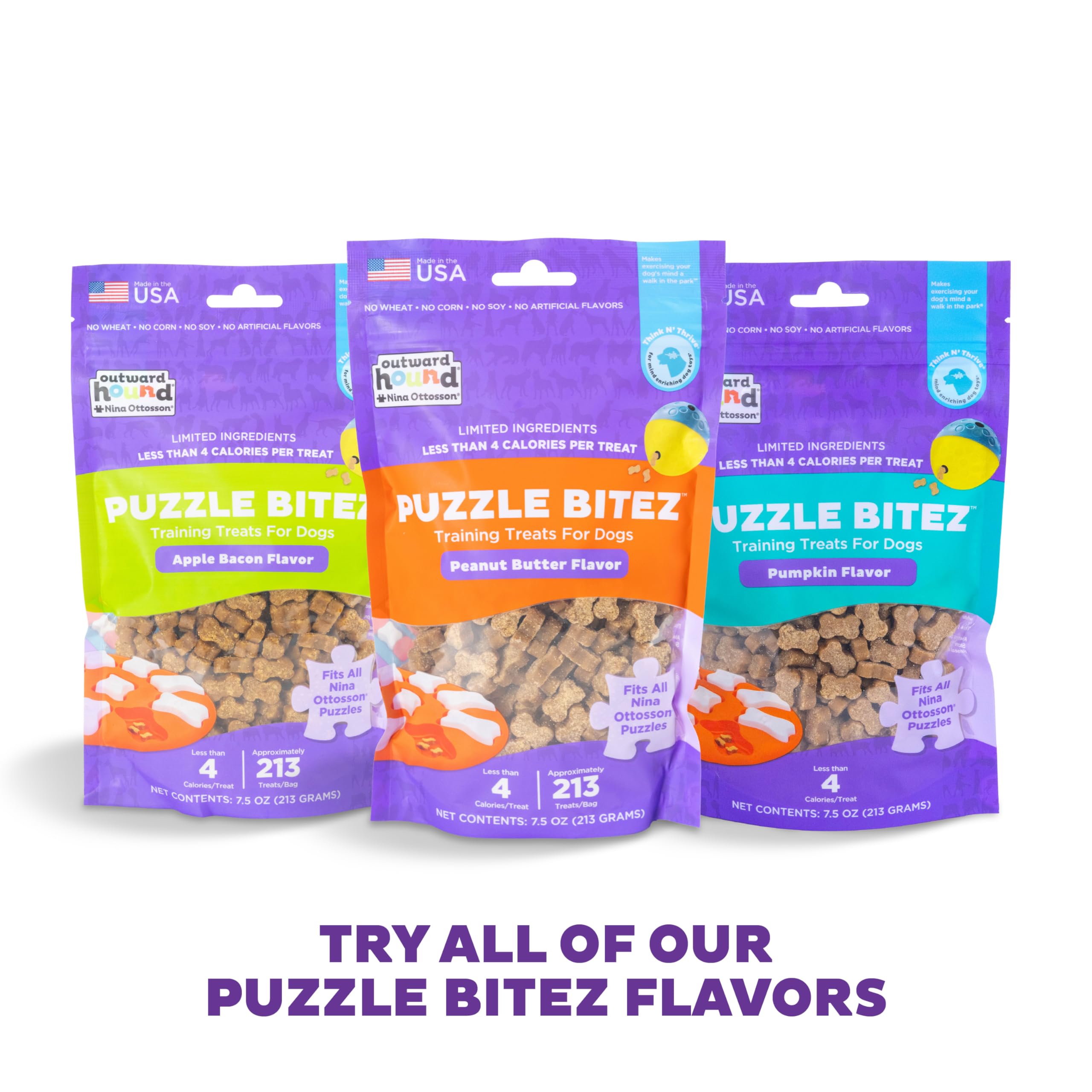 Outward Hound Puzzle Bitez, porciones pequeñas para entrenamientos diarios.