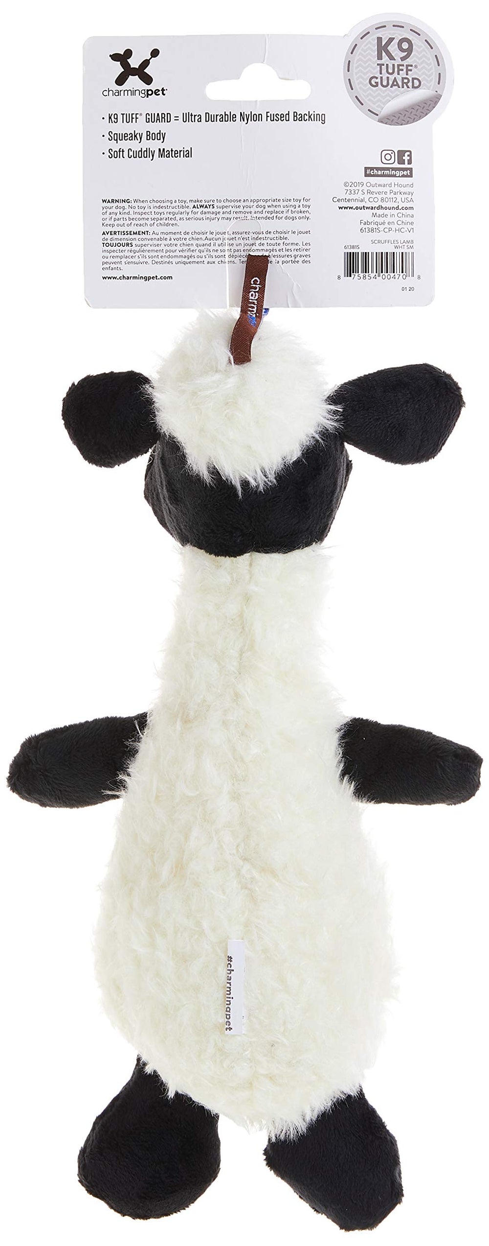 Outward Hound Scruffles cordero peluche, ideal para dormir y acurrucarse