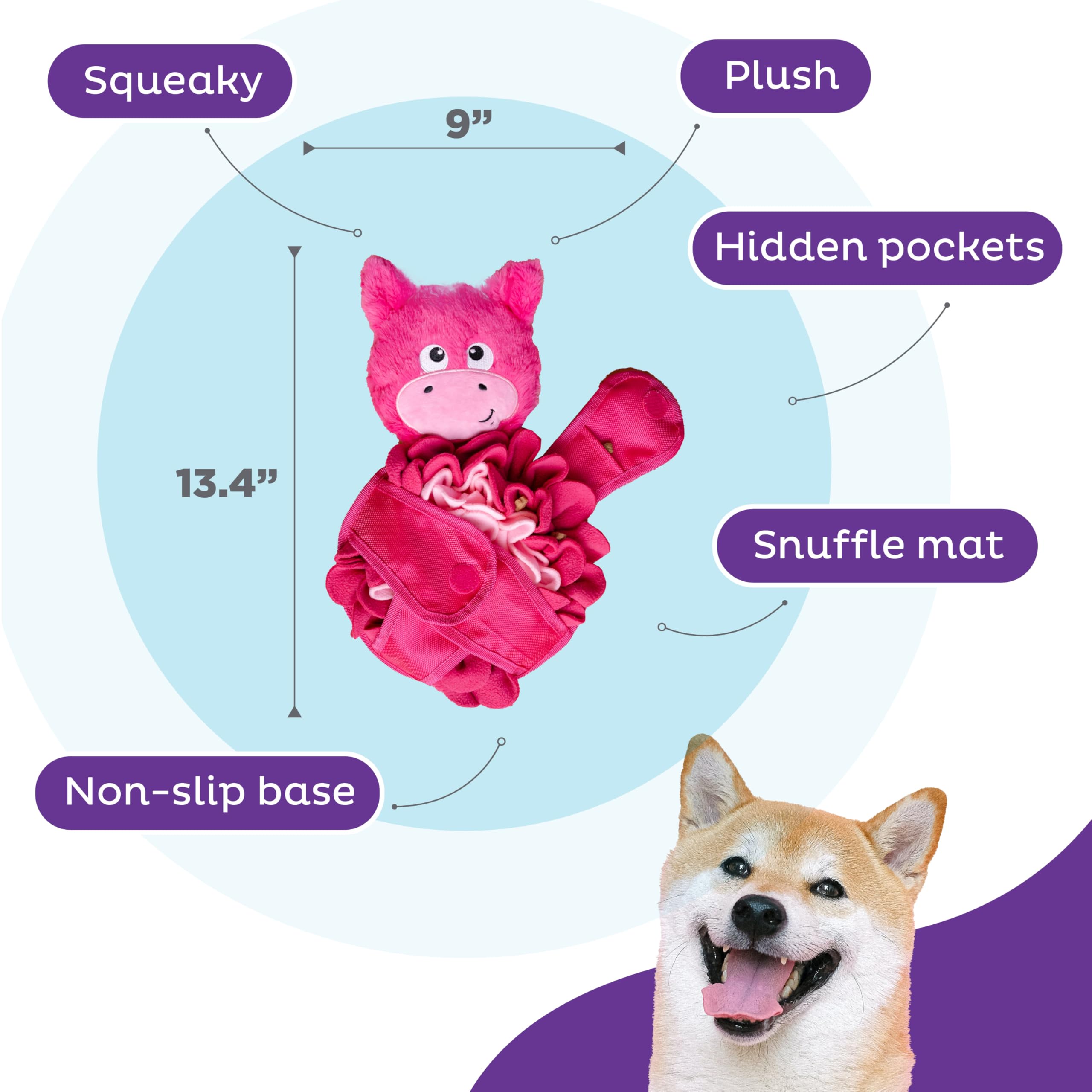 Outward Hound Snuffle Palz, bolsillos ocultos para premios, desafío extra para perros curiosos.