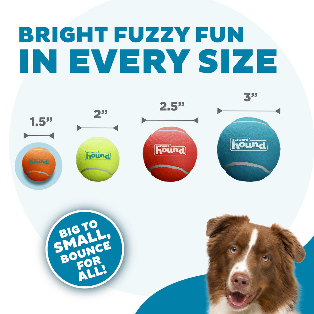 Outward Hound Squeaker Ballz, caucho premium, rebote duradero para entrenamientos.