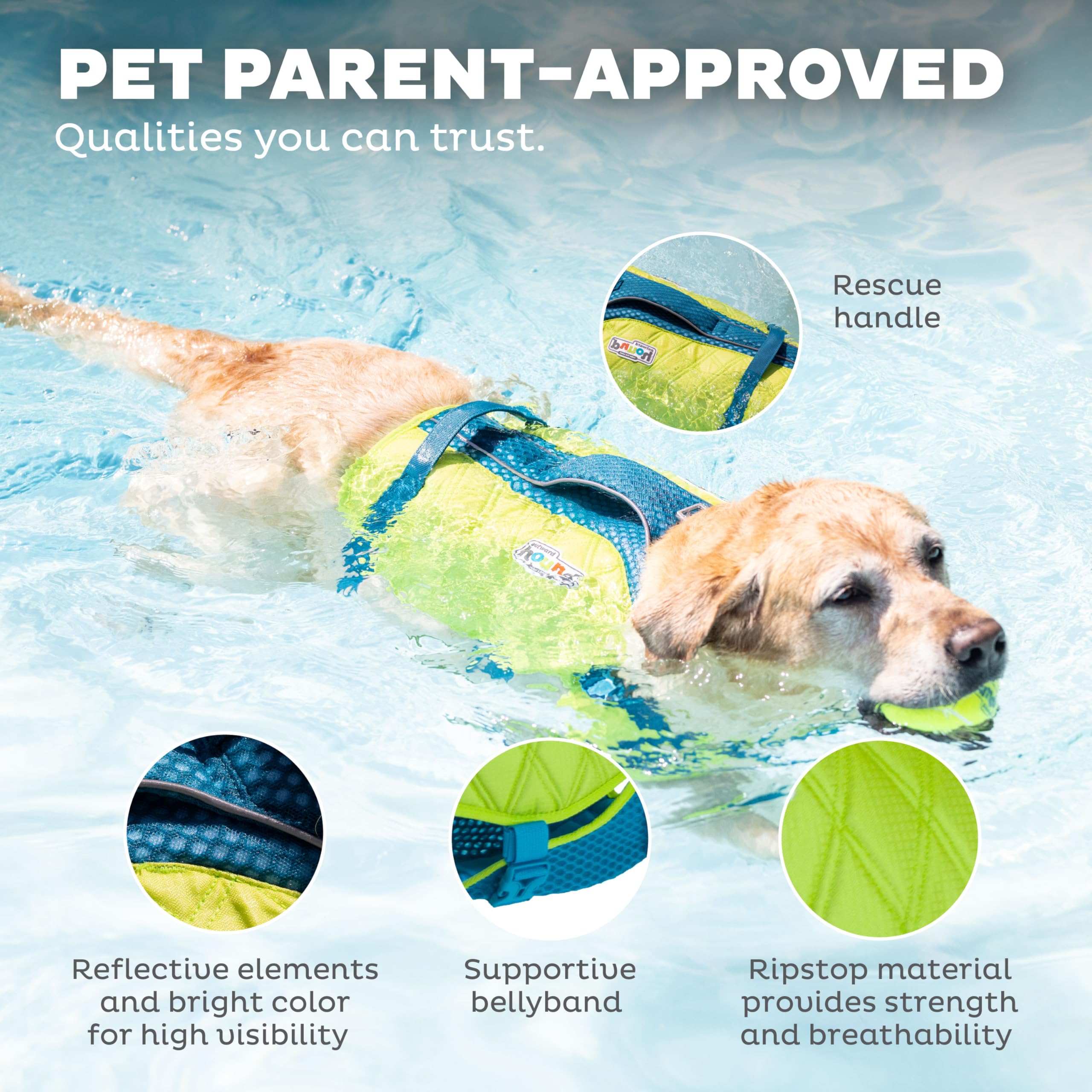 Outward Hound Standley Sport chaleco salvavidas para perro manija superior facilita rescate y manejo