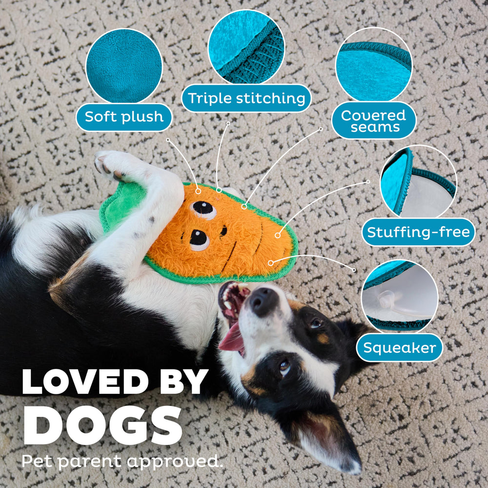 Outward Hound Tough Skinz con sonido de chirrido grande para juego sonoro