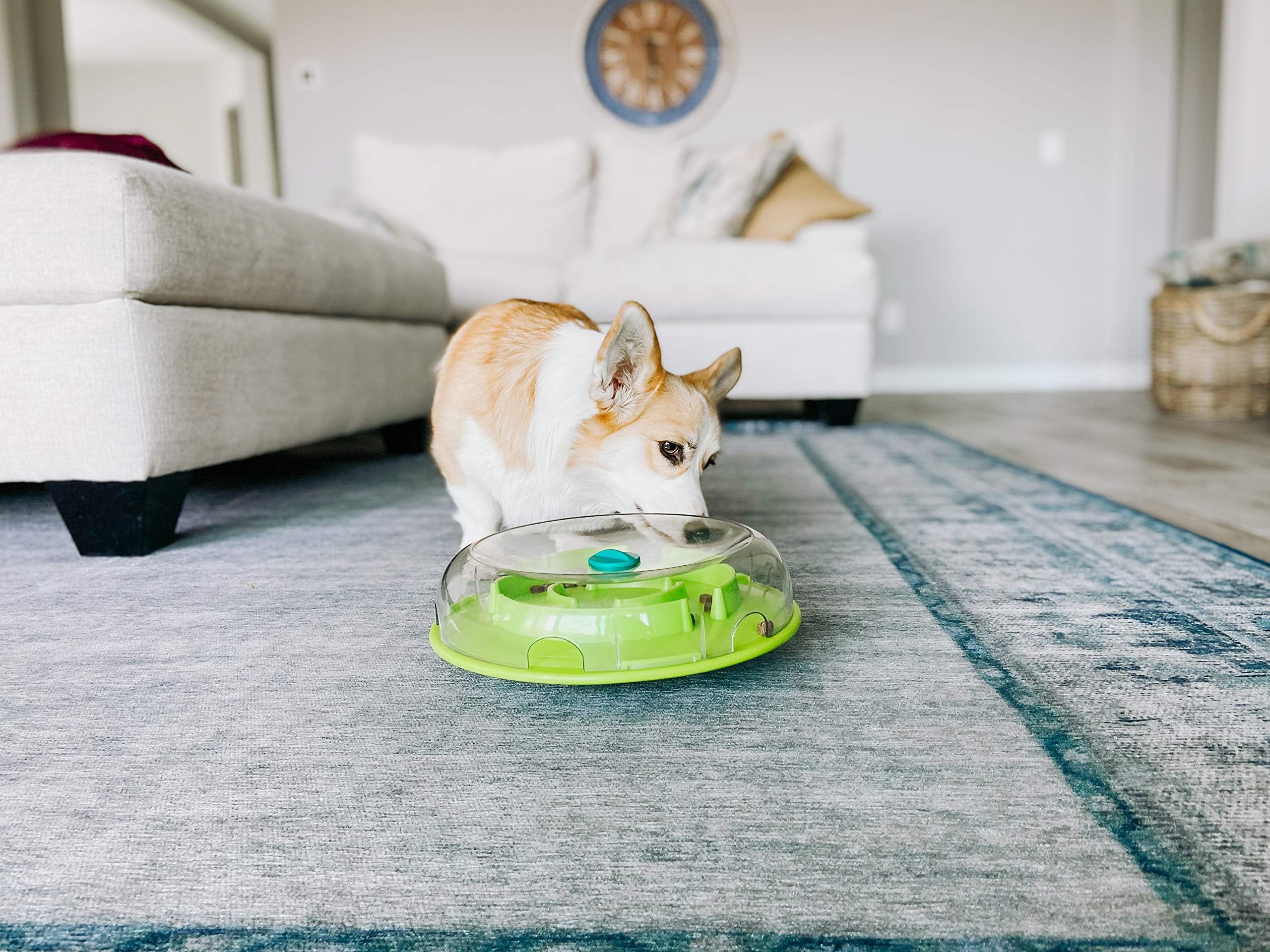 Outward Hound Wobble Bowl: tapa removible para rellenar y ajustar el reto.