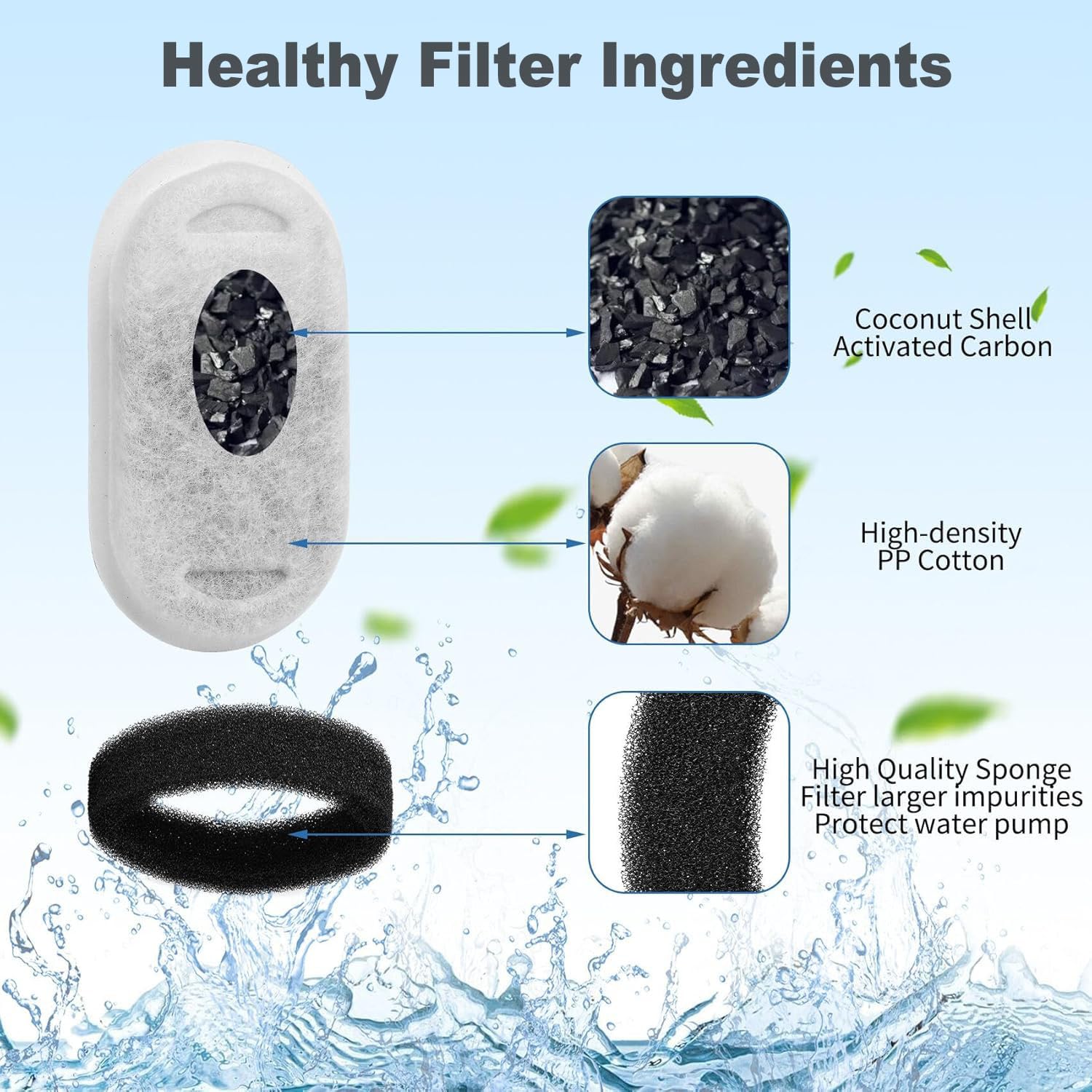 Bebedero de acero inoxidable compatible con filtros OUPUSES para mayor durabilidad.