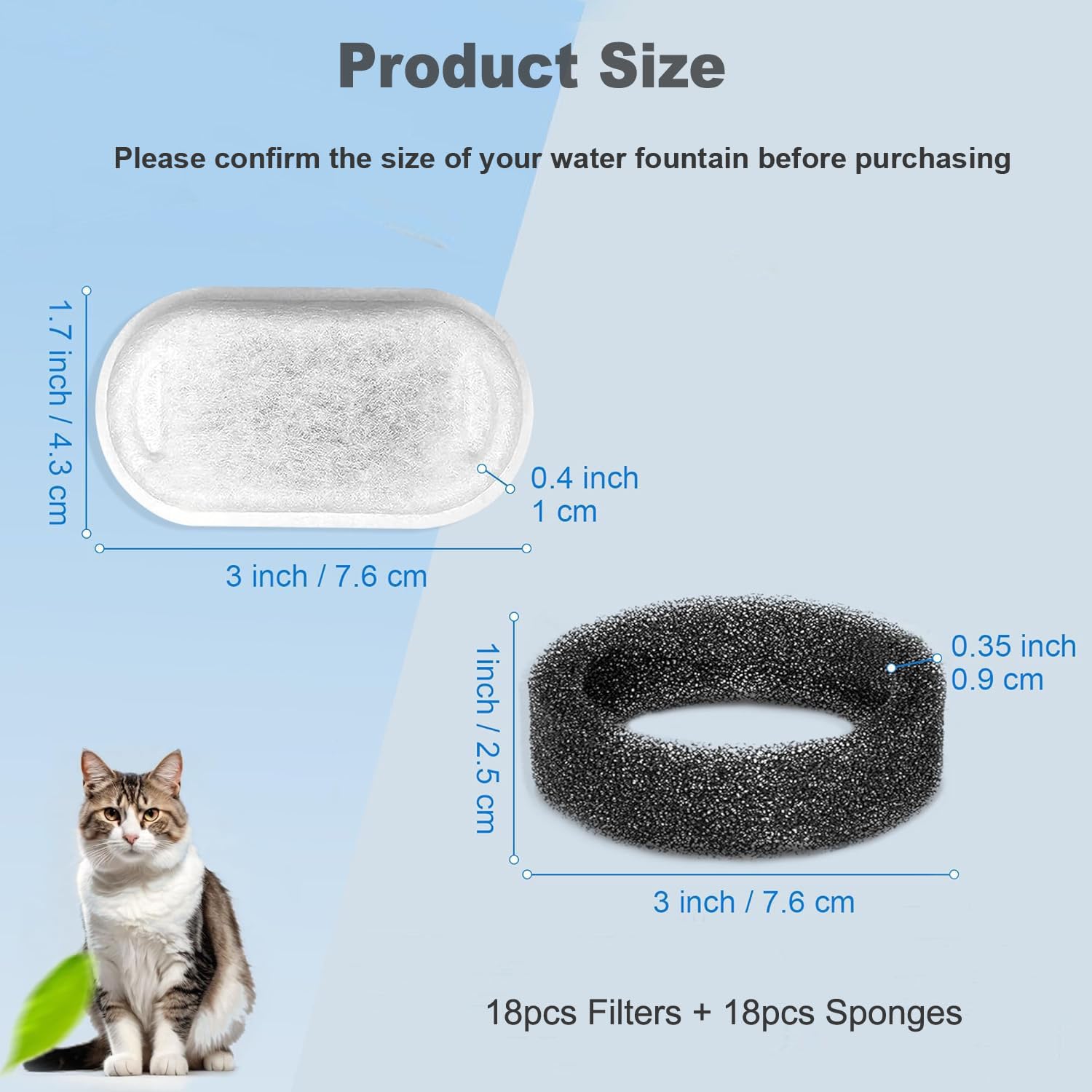 Filtro de carbono activo OUPUSES para bebedero, reduce olores y mejora sabor del agua.