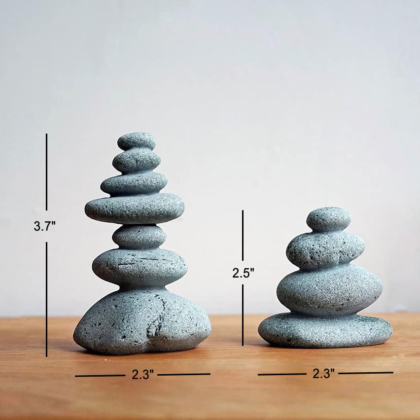 OwMell Paisaje minimalista con cairn, enfoque terraza interior y equilibrio visual.