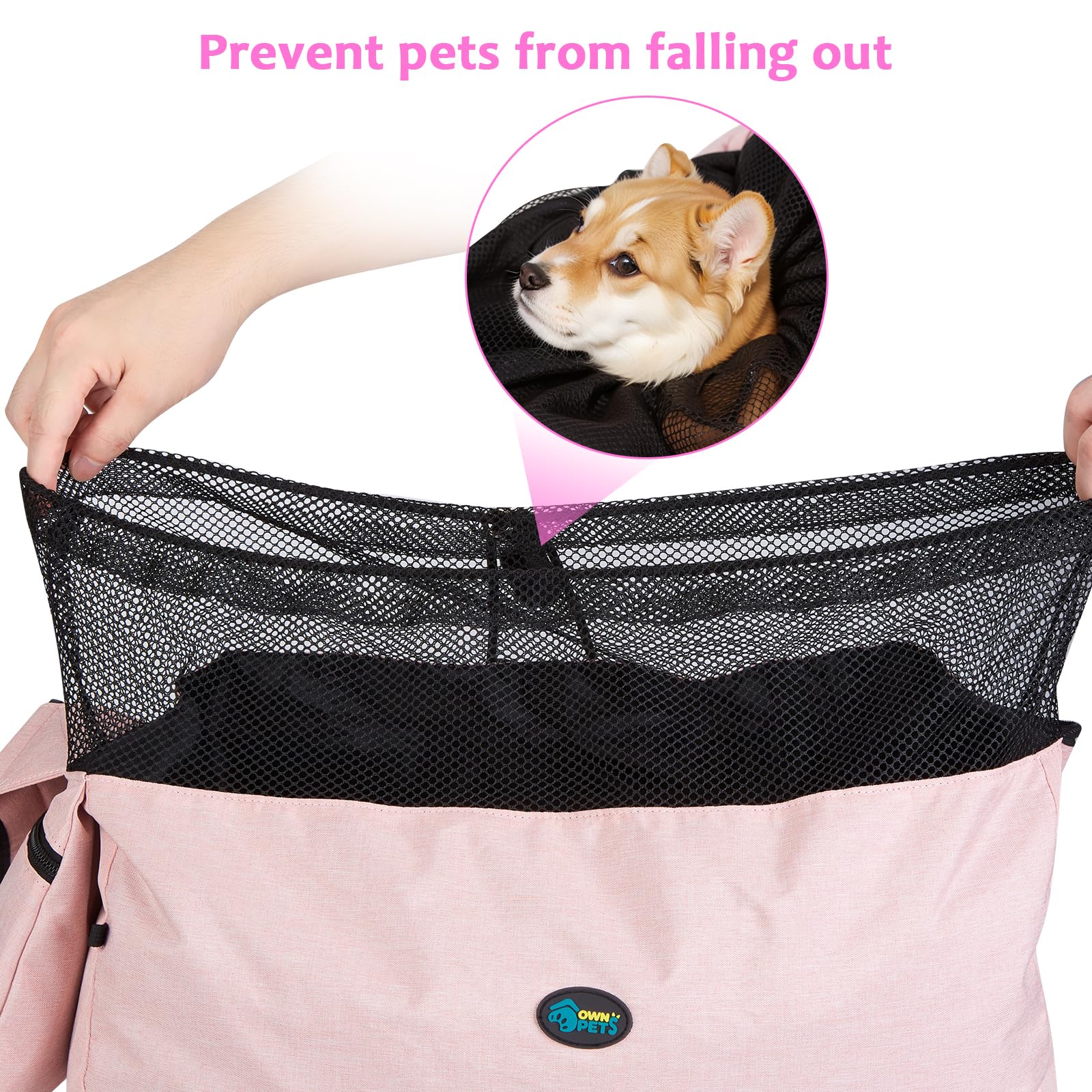 Ownpets bolsillo frontal para objetos, ideal para snacks y llaves.