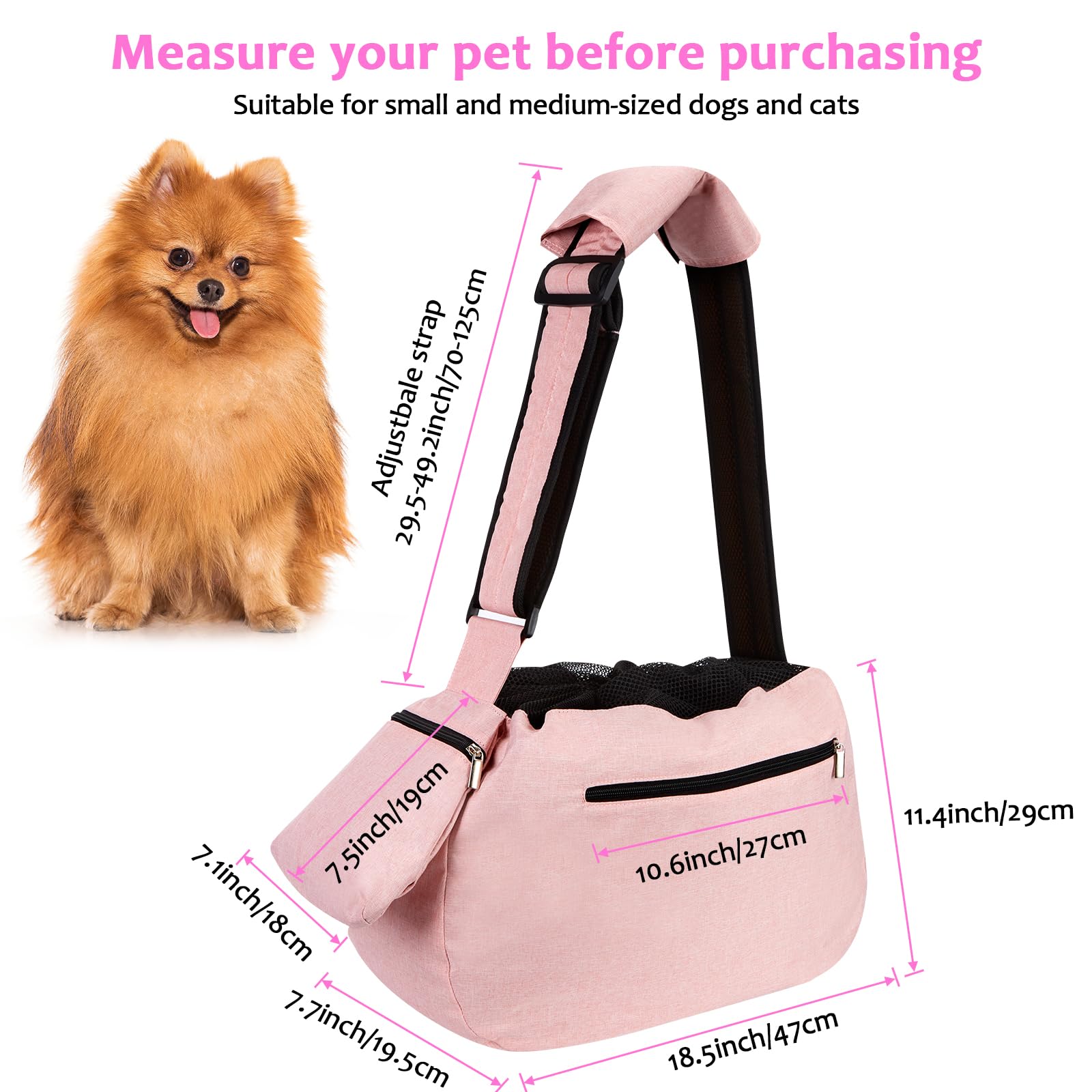 Ownpets diseño manos libres, perfecto para paseos y compras.