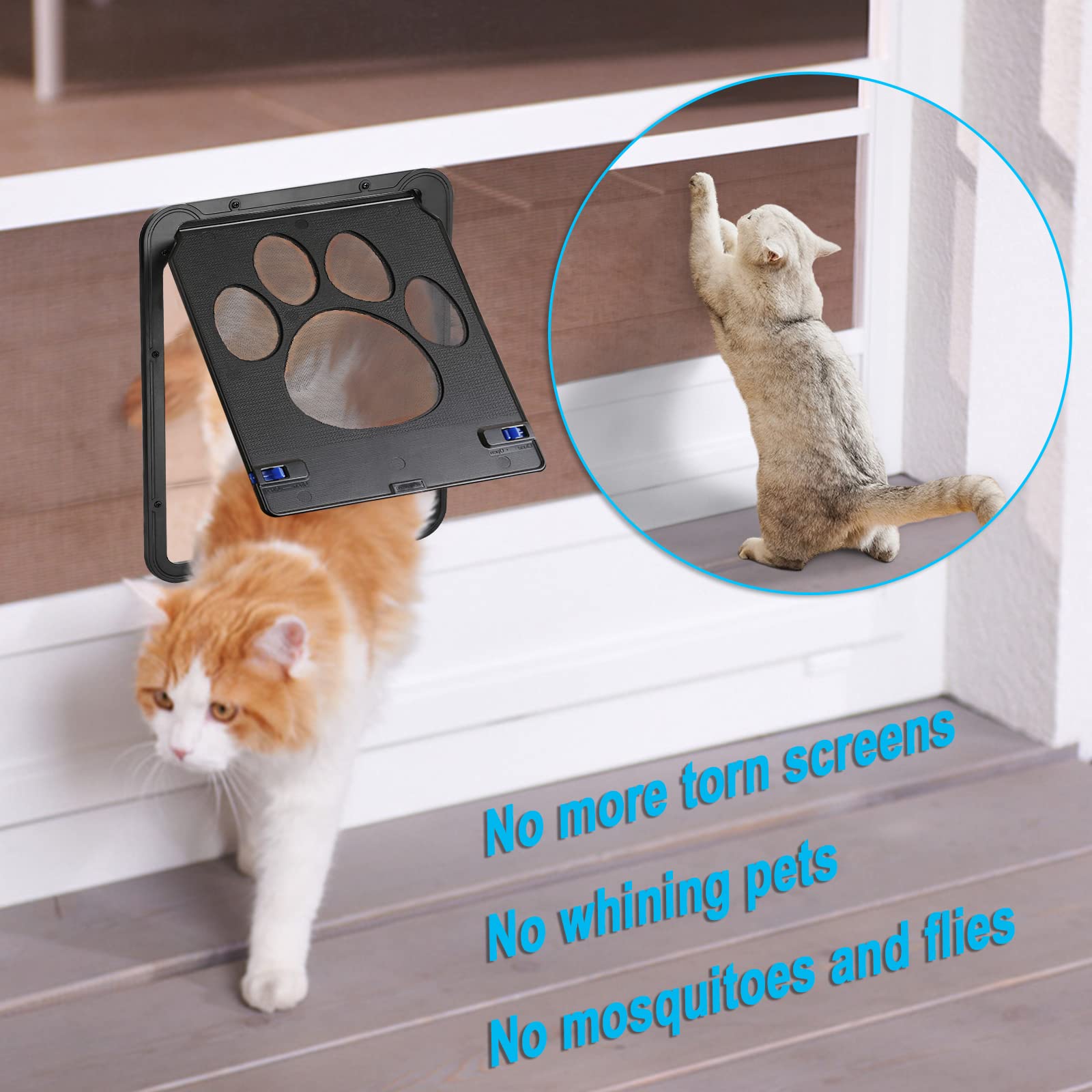 Marco de ABS resistente de Ownpets para uso diario en puertas mosquiteras.