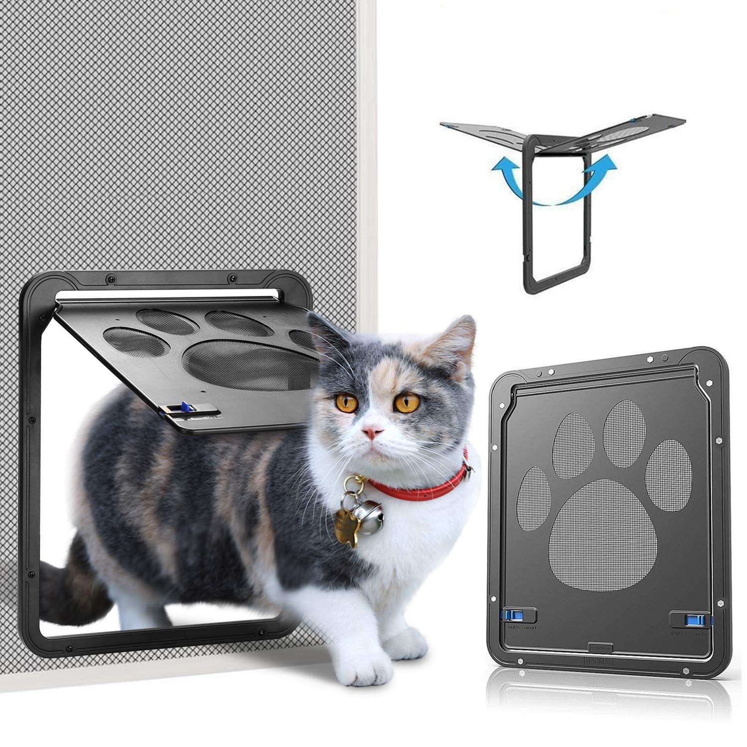 Ownpets puerta mosquitera magnética 8x10 pulgadas, cierre suave para mascotas pequeñas.