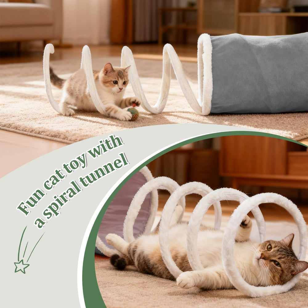 Ownpets tunel de felpa gris, textura suave para refugiarse con seguridad.