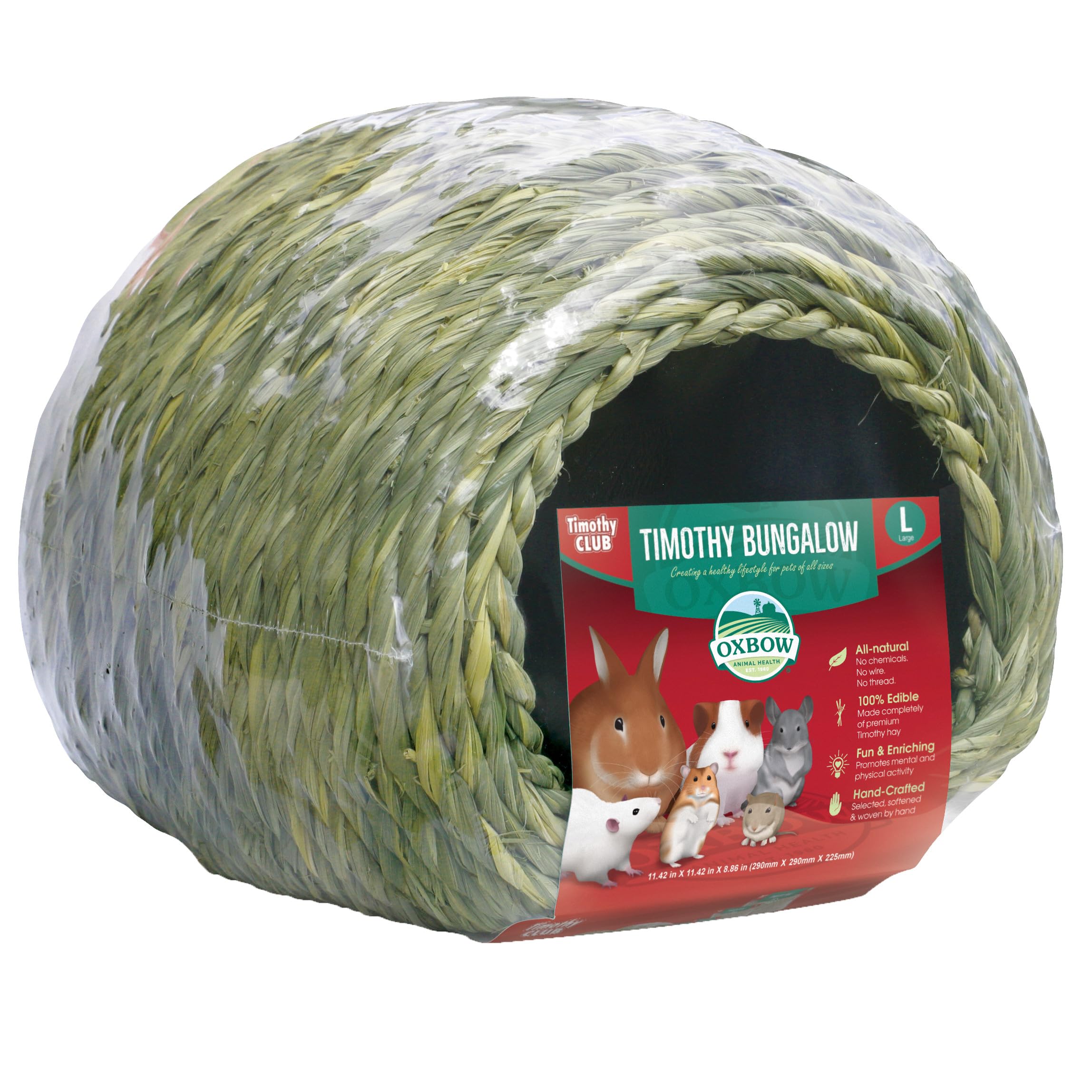 Oxbow casita heno Timothy refugio comestible para roedores.