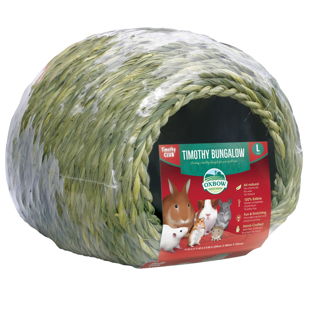 Oxbow casita heno Timothy refugio comestible para roedores.