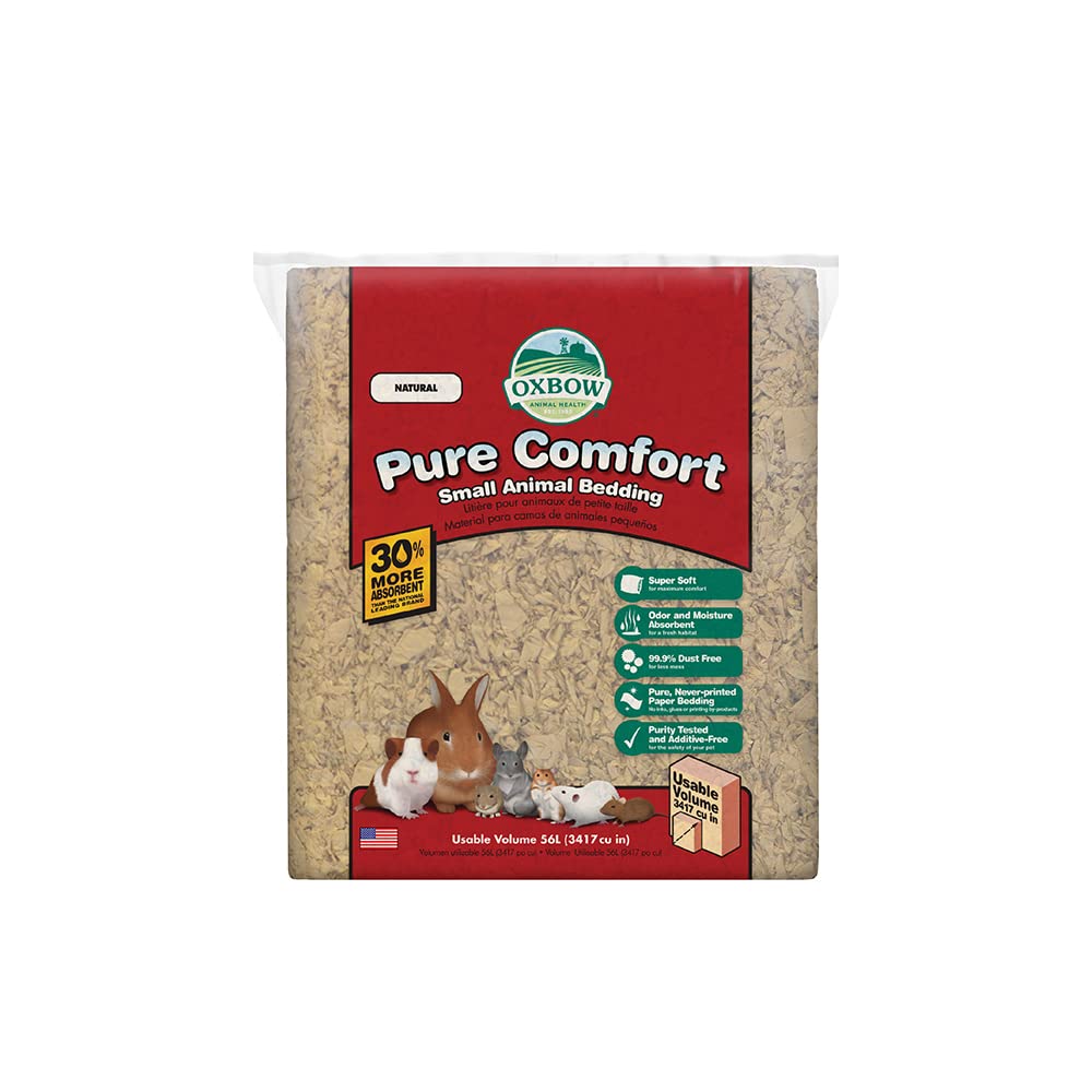 Oxbow Confort Puro Lecho: papel natural suave para conejos, polvo reducido.