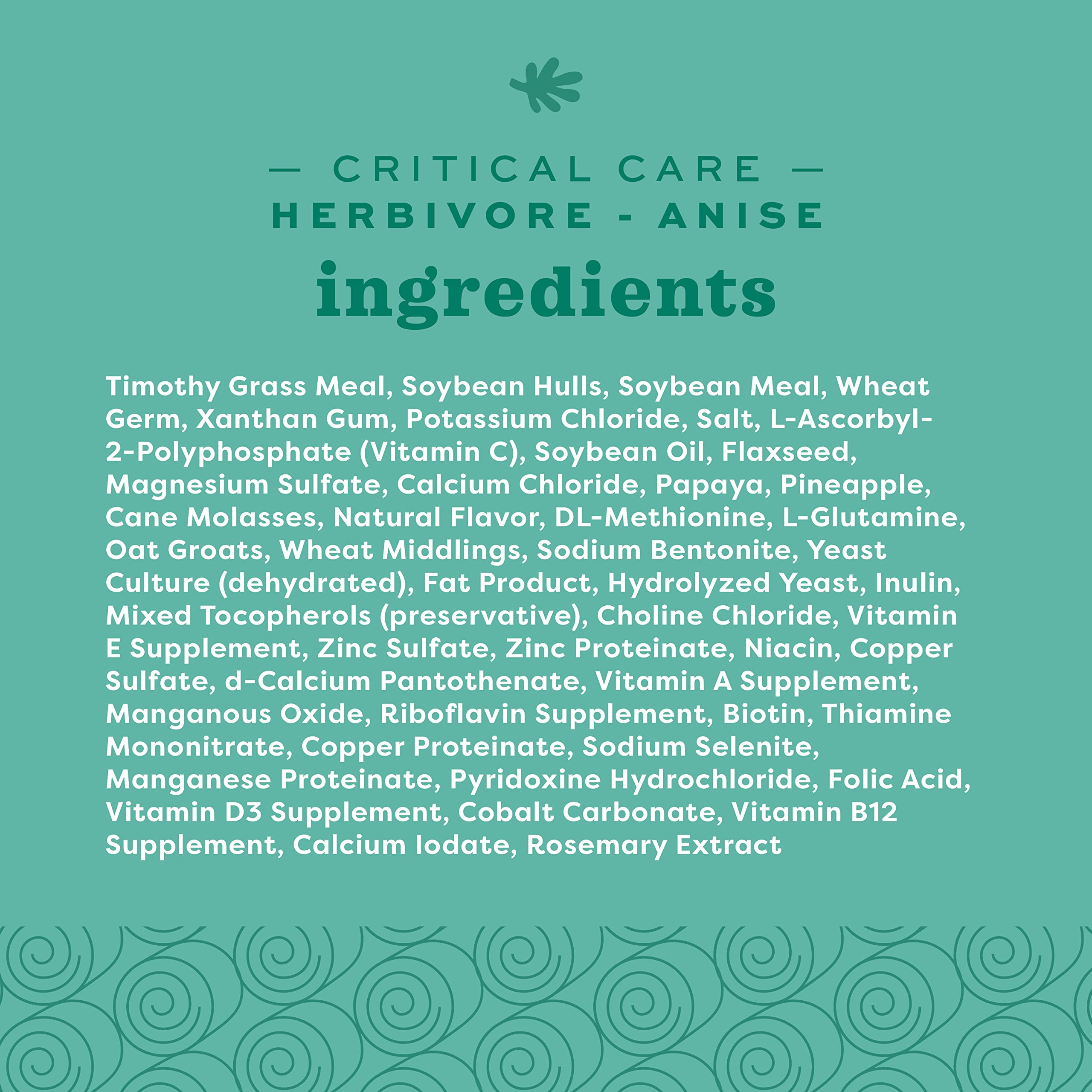 Oxbow Critical Care Herbivore, paquete de 454 g para uso clínico o doméstico supervisado.