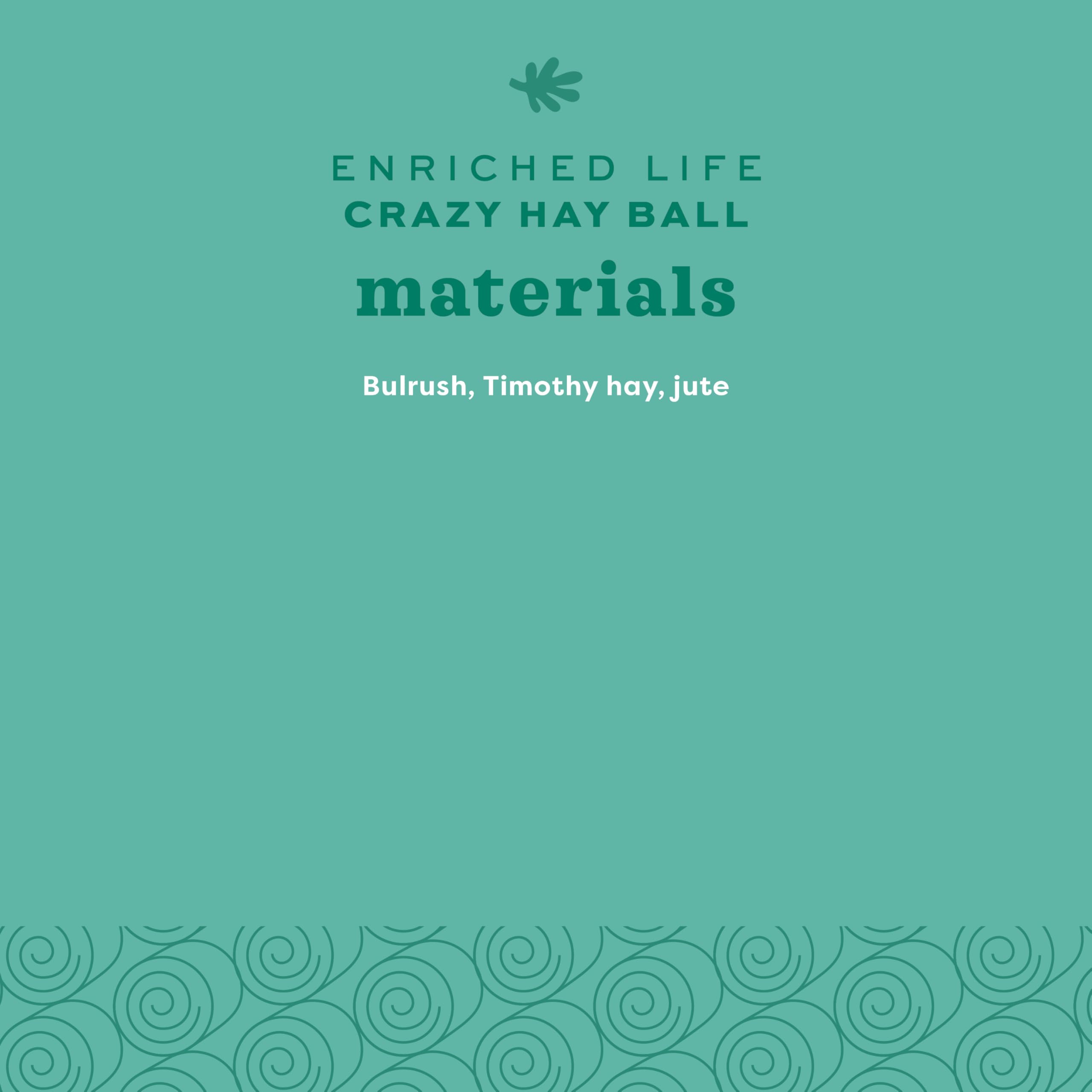 Oxbow Enriched Life Crazy Hay Ball, ideal para usar en jaula de mascotas pequeñas.