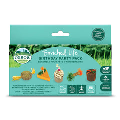 Oxbow Enriched Life Birthday Pack: juguete interactivo para conejos que estimula la exploración diaria.