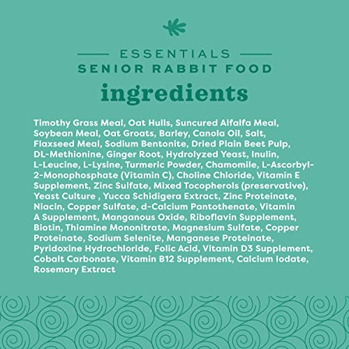 Oxbow Essentials Senior Rabbit: hecho en EE. UU. para trazabilidad y calidad
