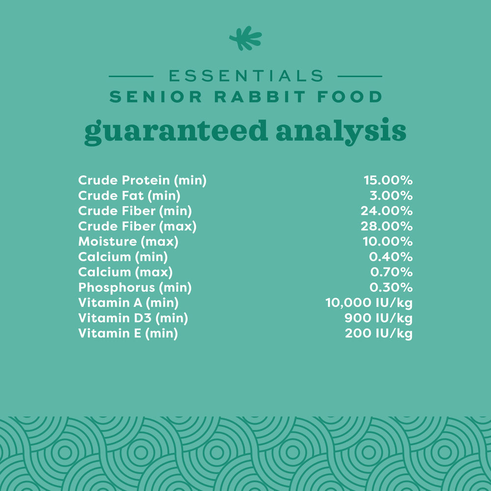 Oxbow Essentials Senior Rabbit: vitaminas y minerales para apoyar hábitos saludables