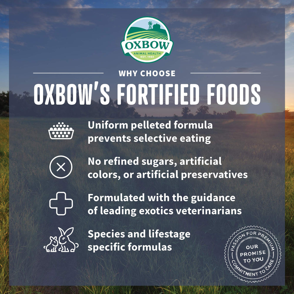 Oxbow Garden Select: pellets uniformes para ingesta constante.