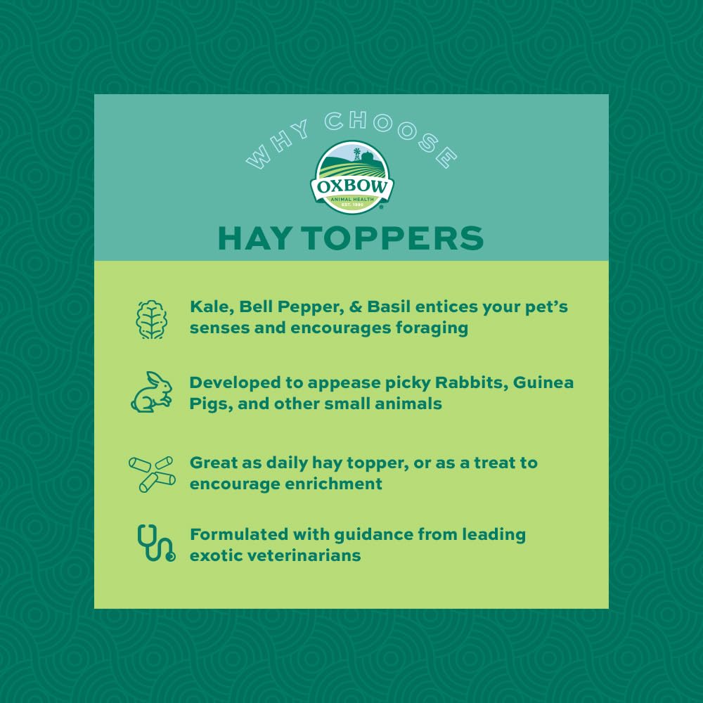Oxbow Hay Toppers Para Animales Pequenos: ideal para conejos, cobayas y chinchillas