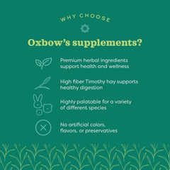 Oxbow Natural Science, tabletas con raíz de achicoria para un tránsito intestinal cómodo.