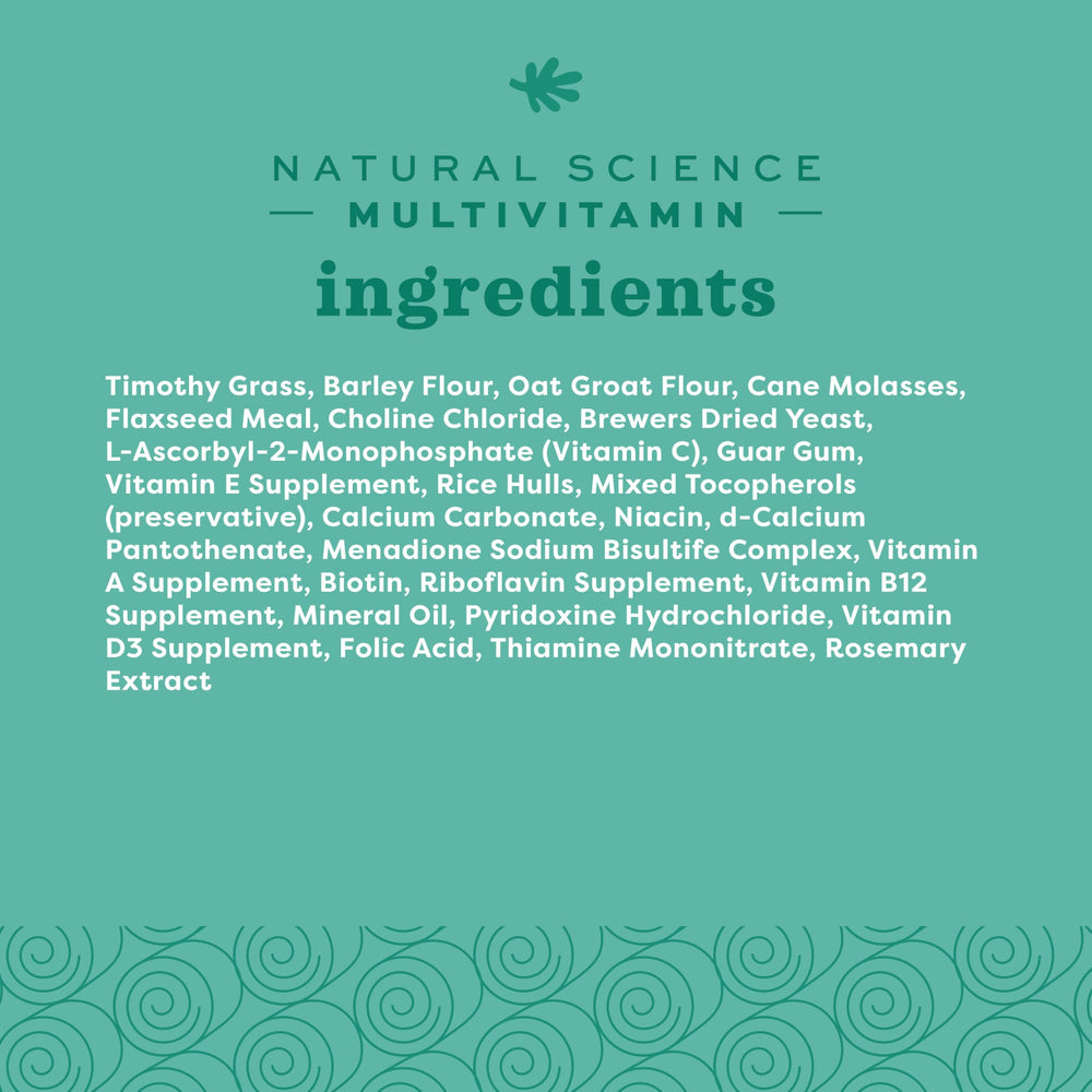 Oxbow Natural Science multivitaminico envase 4-2 oz para uso diario.
