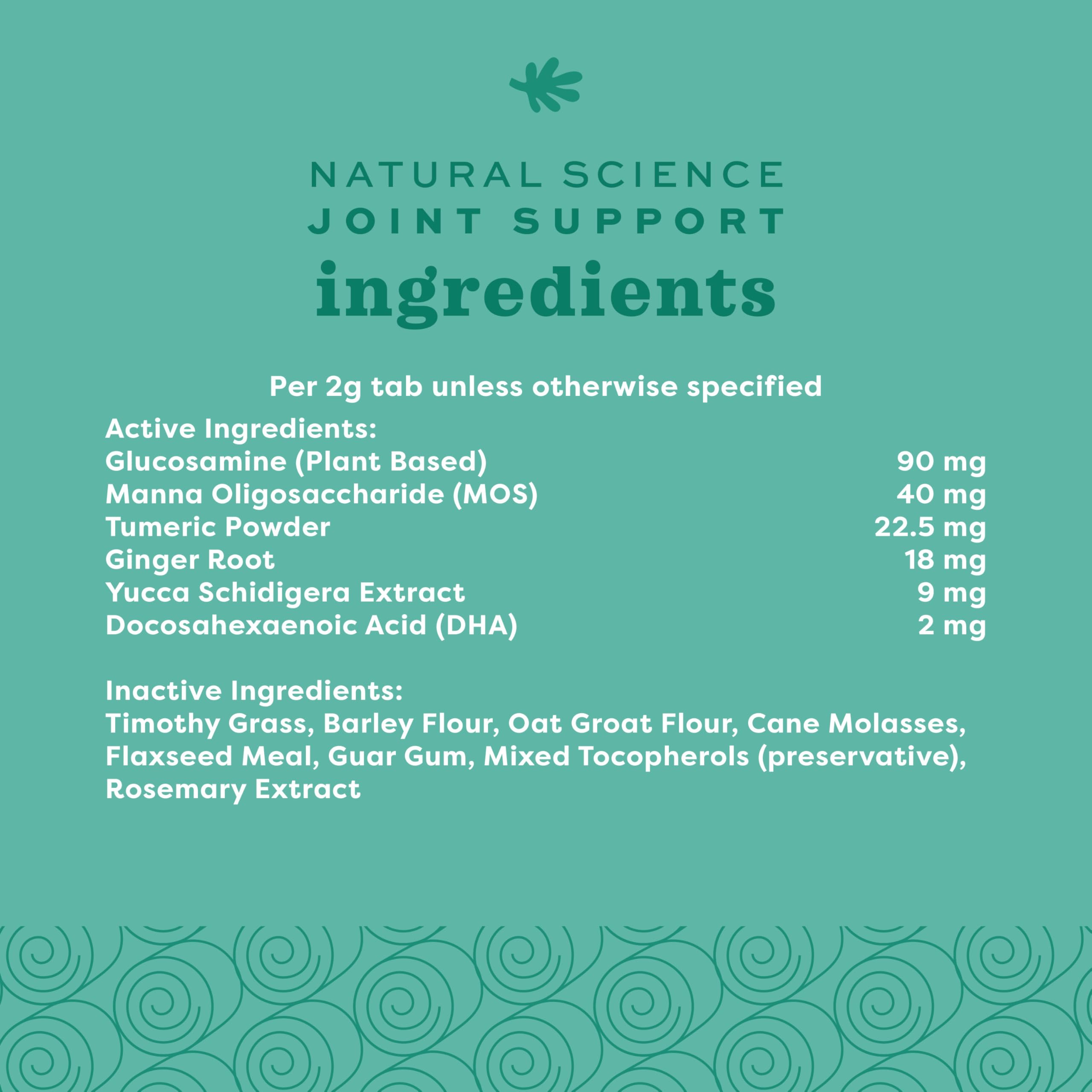 Oxbow Natural Science Joint Support: ingredientes clave como cúrcuma y glucosamina