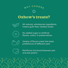 Ingrédients Oxbow: foin Timothy et carotte pour une collation naturelle.