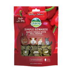 Oxbow Simple Rewards conejo con heno Timothy y pimiento horneado, crujiente para masticar.