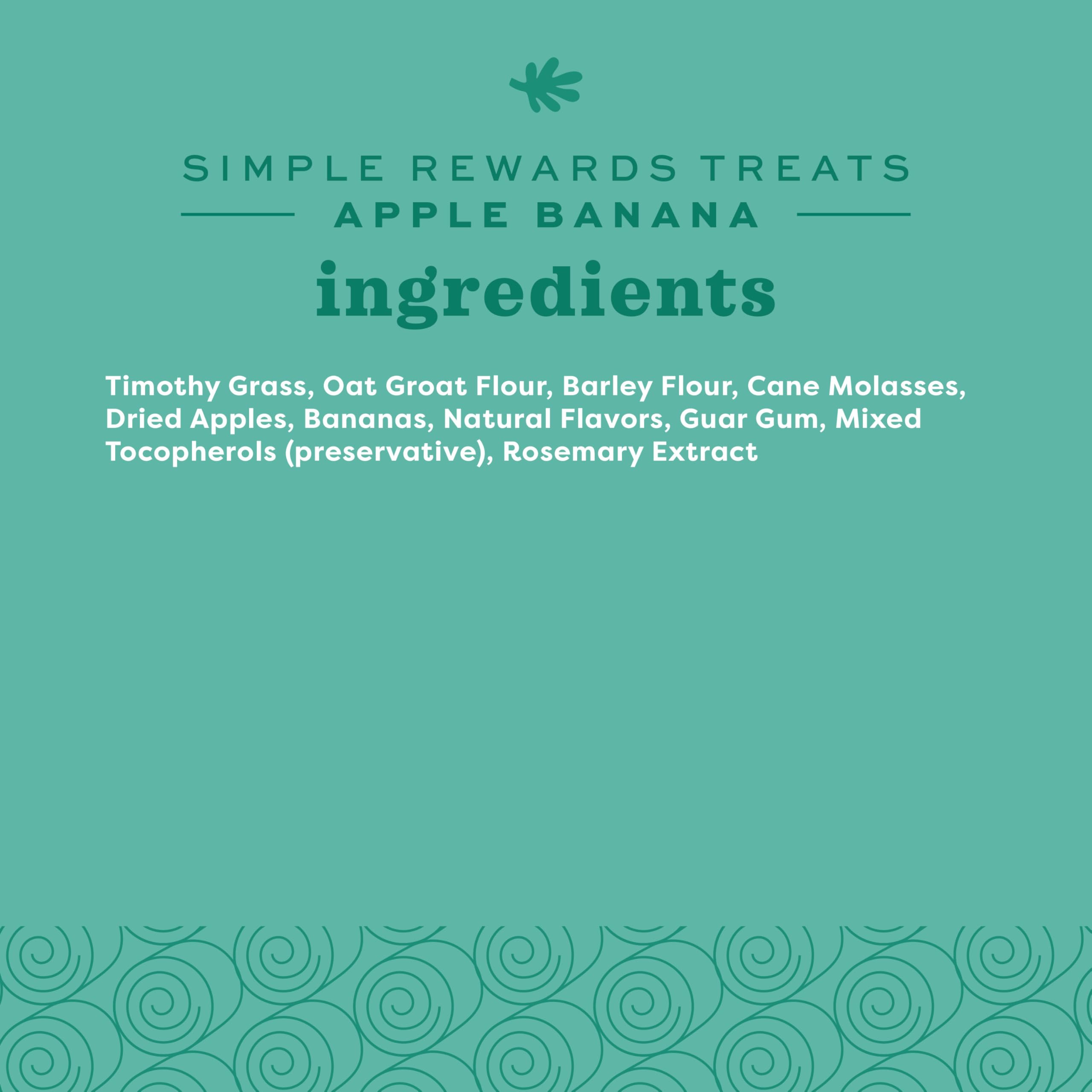 Oxbow Simple Rewards premio nutritivo con fibra de timothy para forraje natural.