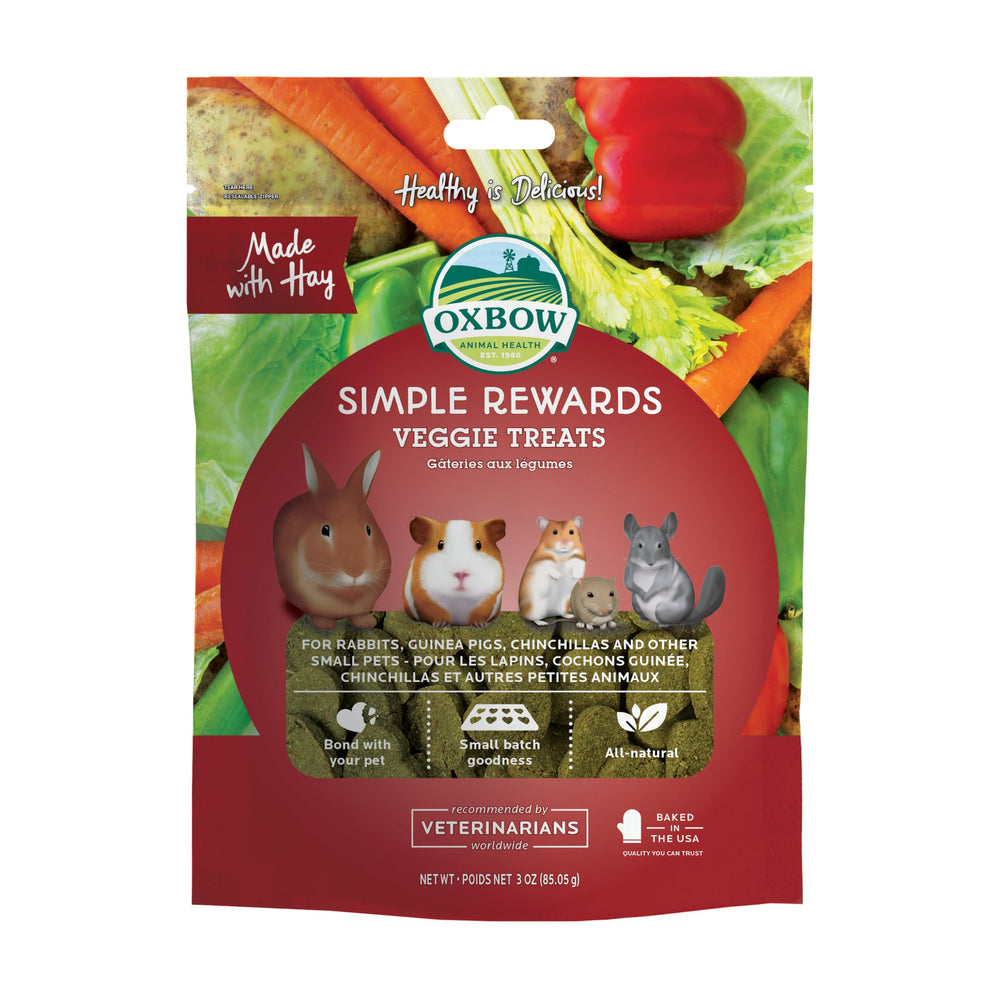 Oxbow Recompensas Simples Zanahorias y Pimiento para conejos y cobayas, snack natural.