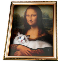 Oxfraki casa-gato-mona-lisa-3-en-1: cama comoda y decoracion elegante.